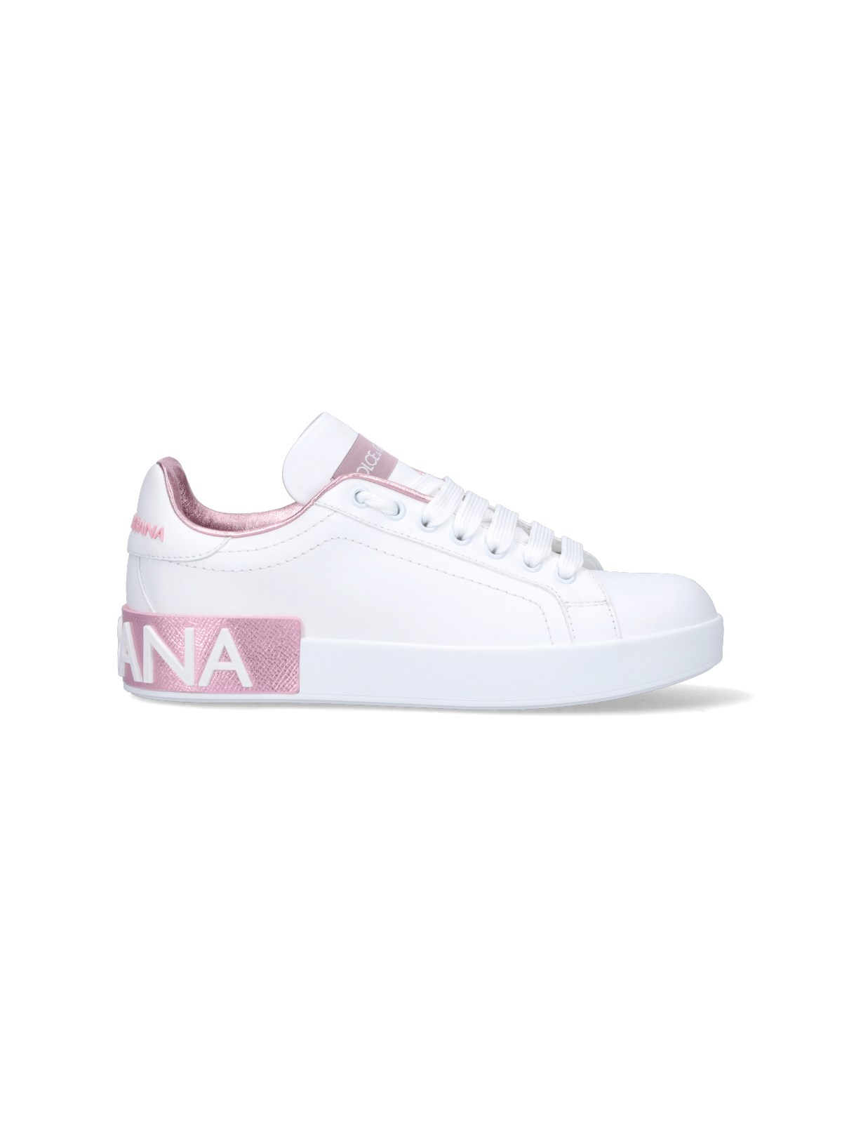 Dolce & Gabbana Portofino Sneakers In Nappa Leather In White