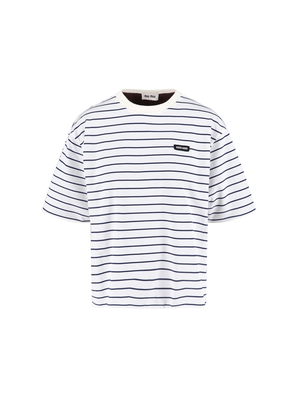 Miu Miu Logo Reversible T-shirt In White