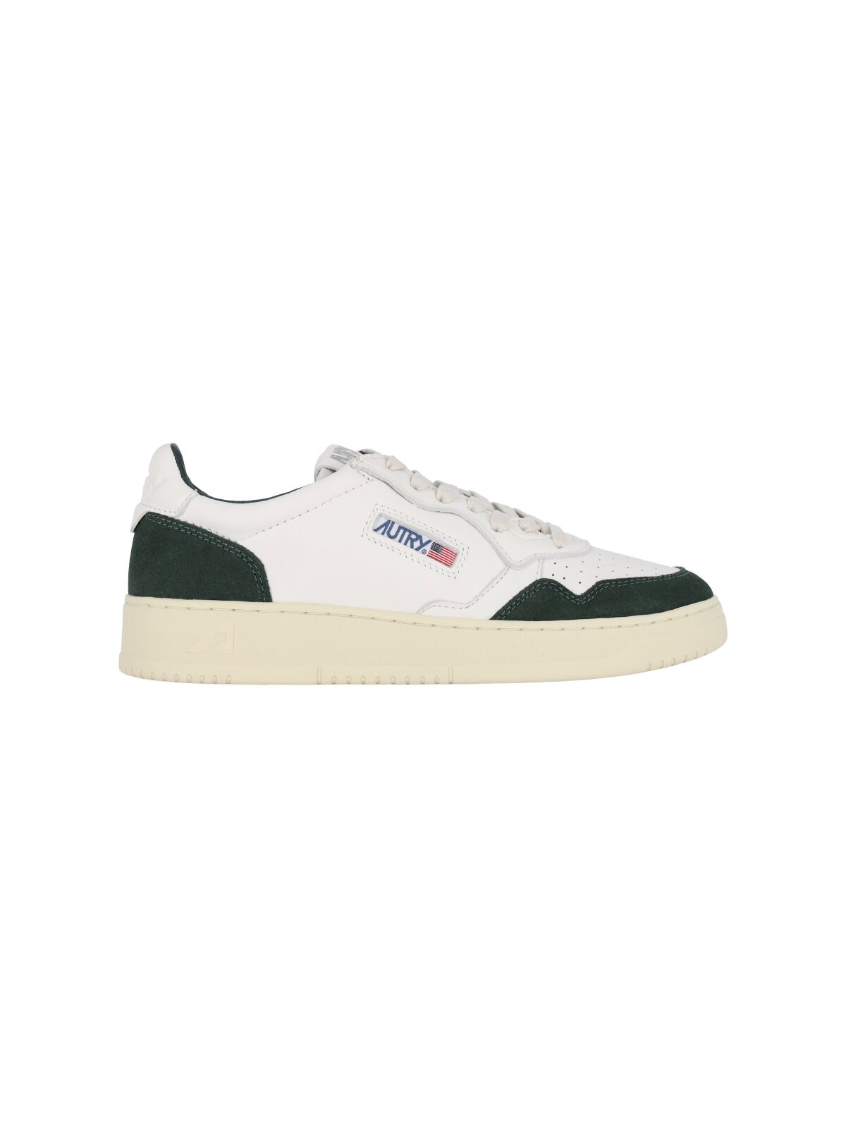 Autry Medalist Low White Leather And Suede Bottle Sneakers In White