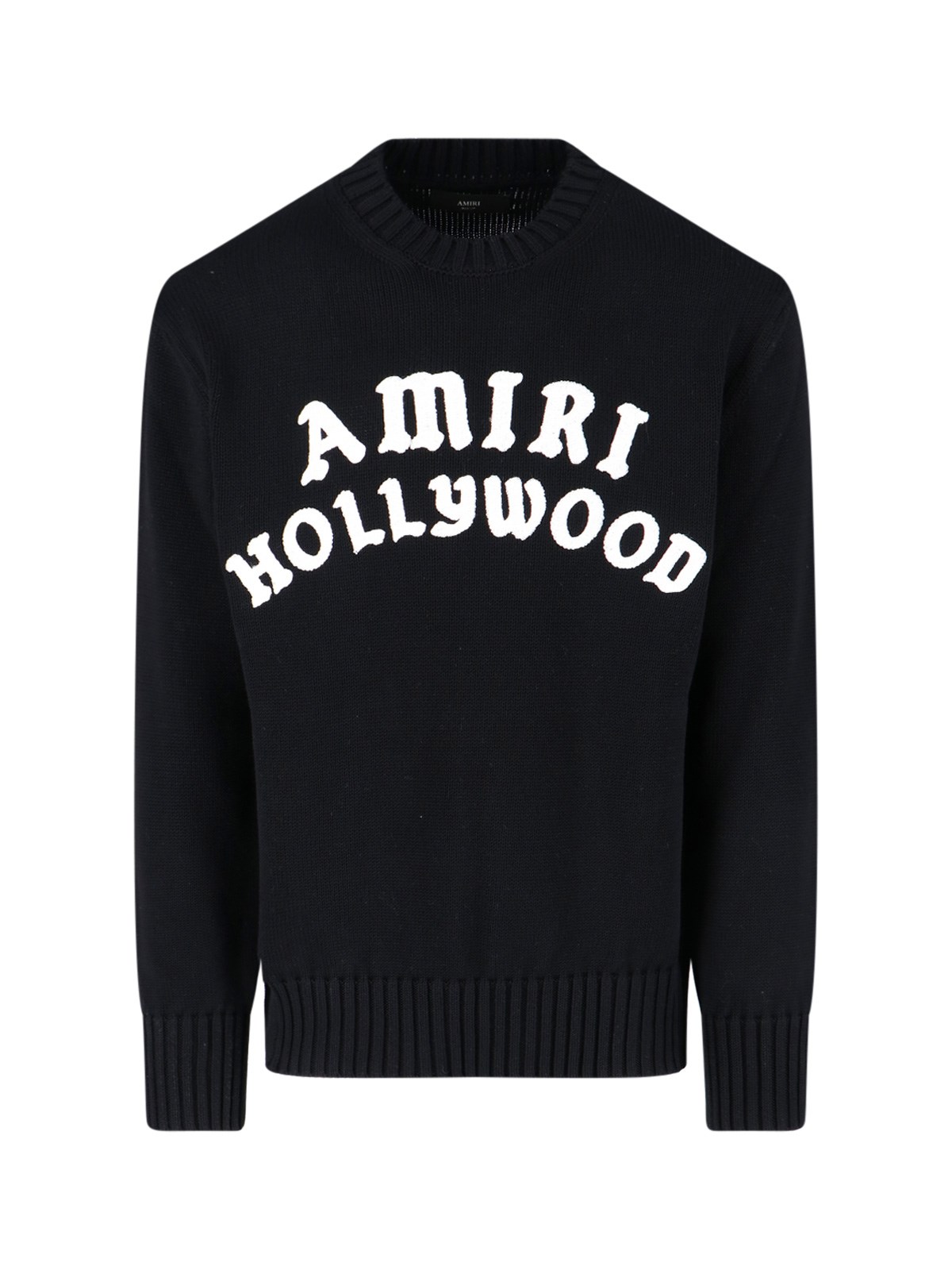 Amiri Black Sweater With Maxi Logo Lettering On The Front In Black