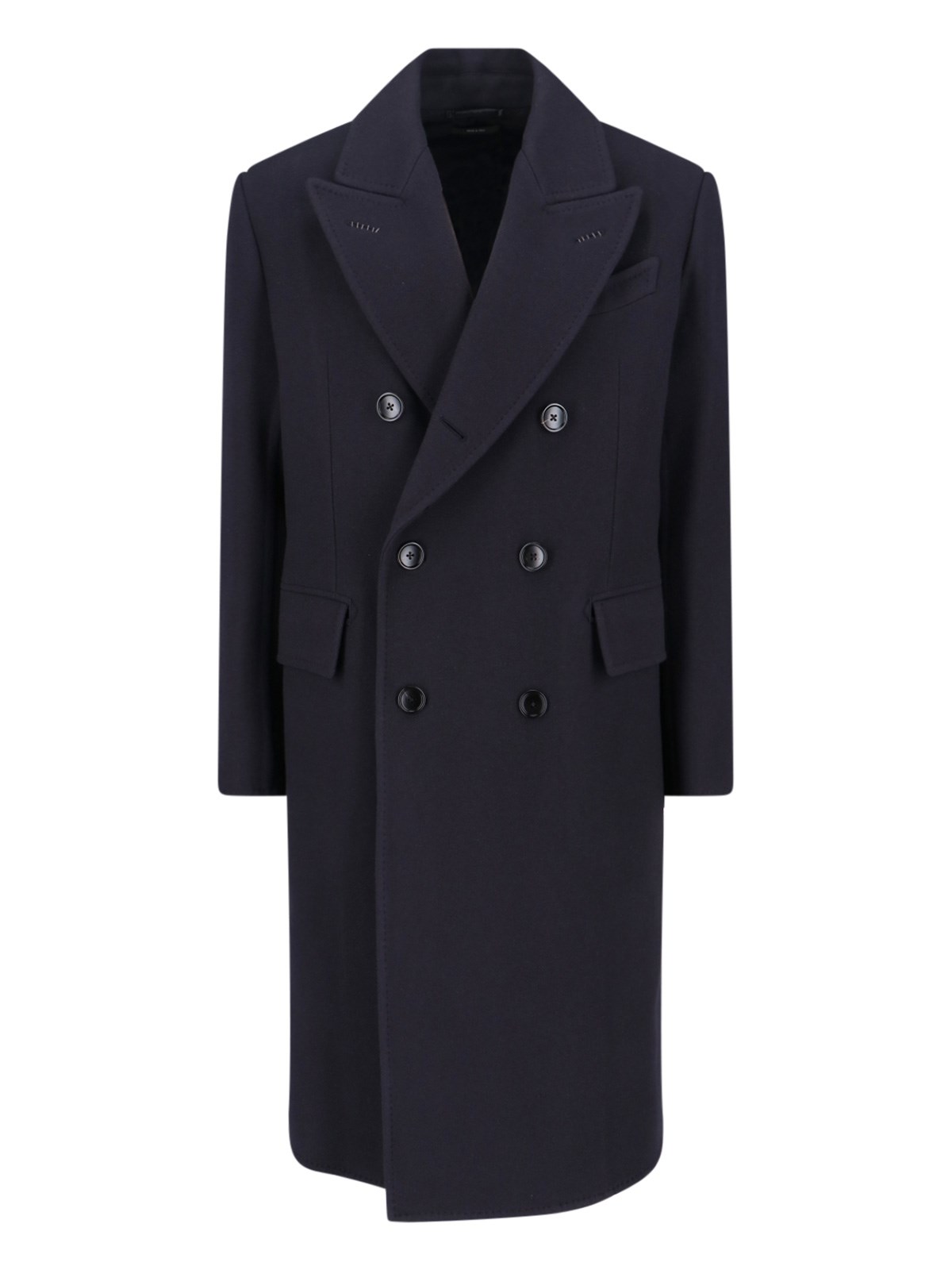 Tom Ford Virgin Wool Coat In Blue