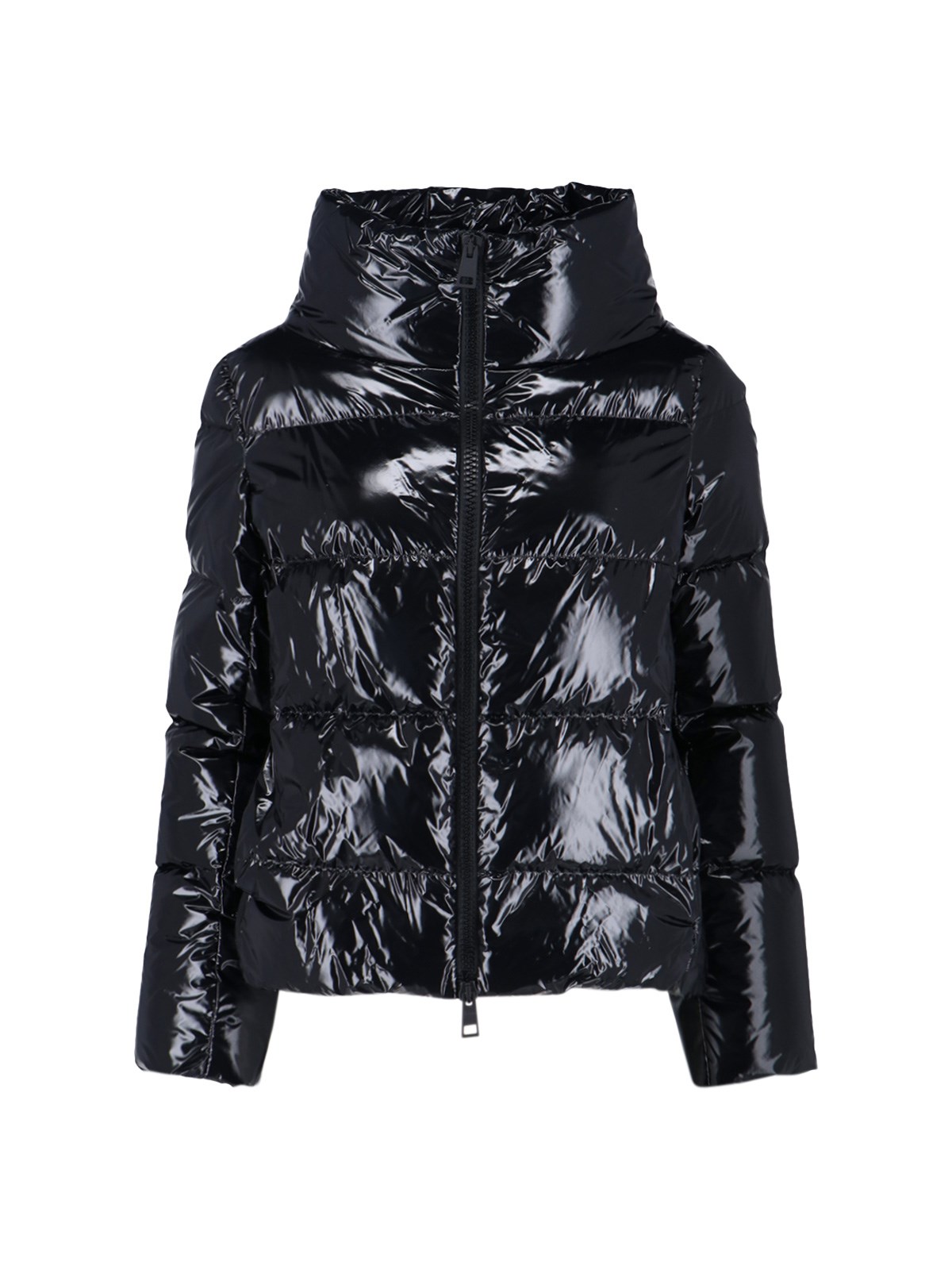 Herno High Collar Quilted Down Jacket In Black