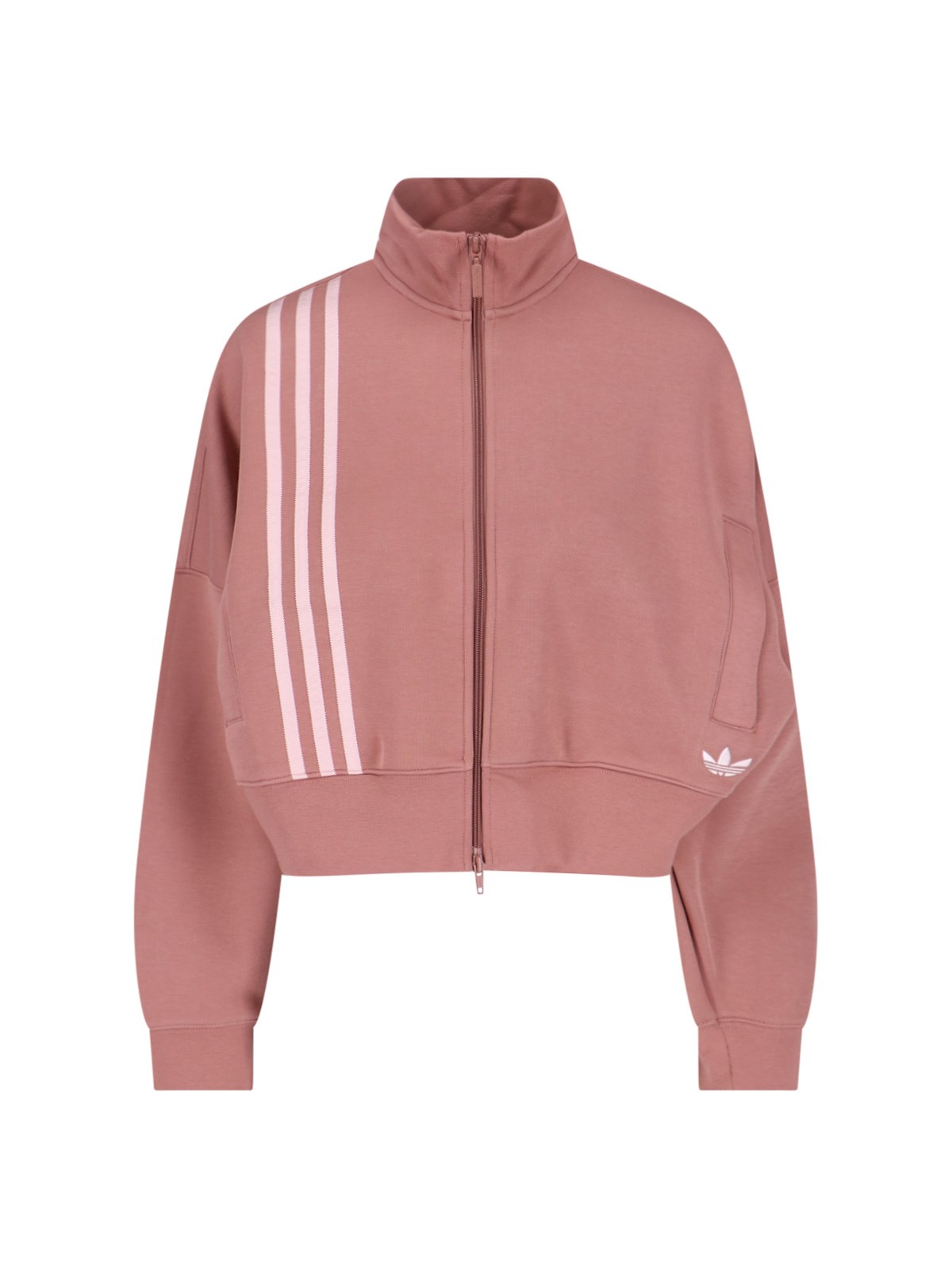 Adidas Originals 'off Placed 3 Stripes' Zipped Sweatshirt In Pink