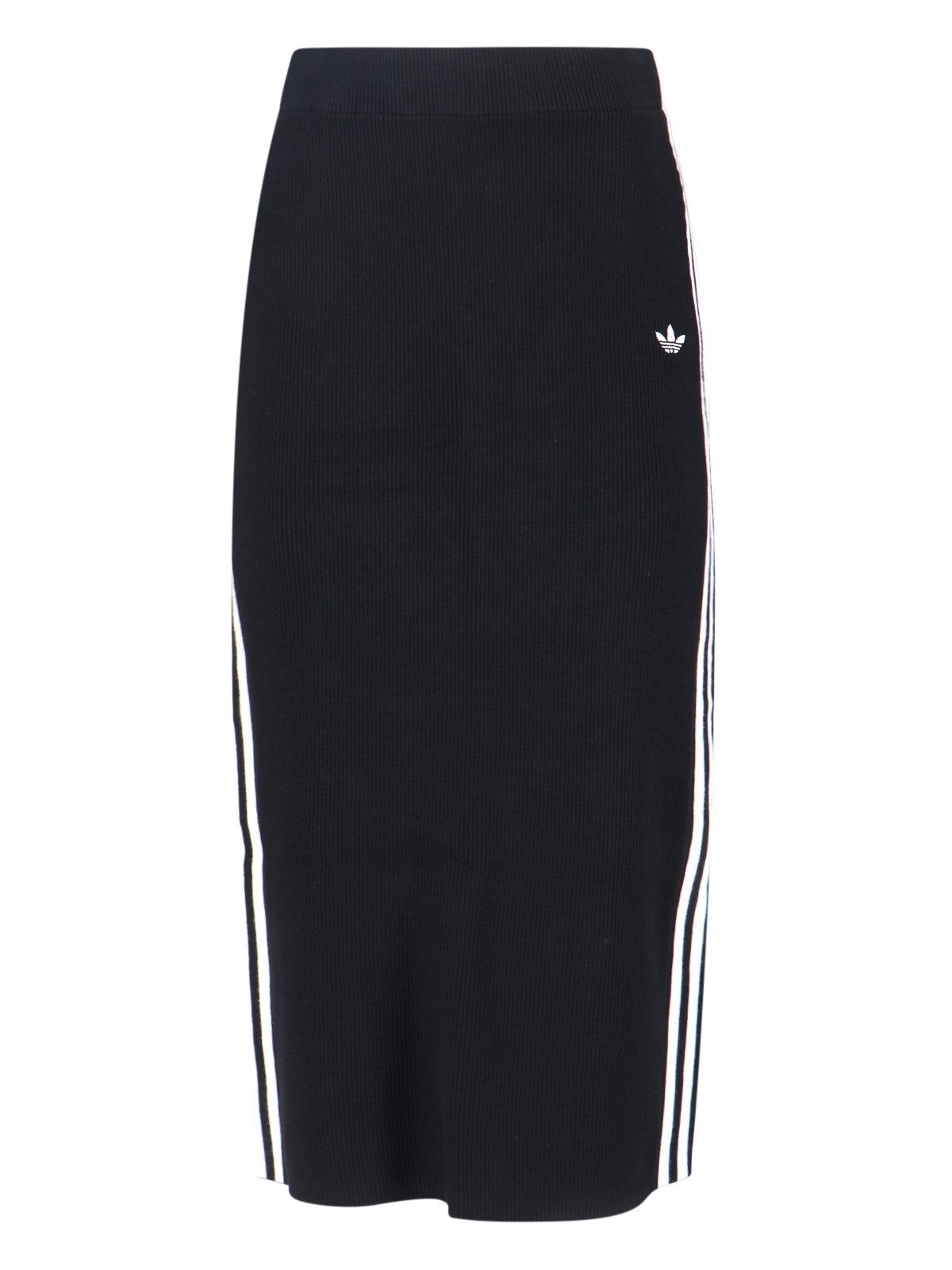 Adidas Originals Ribbed Striped Midi Straight Skirt In Multi