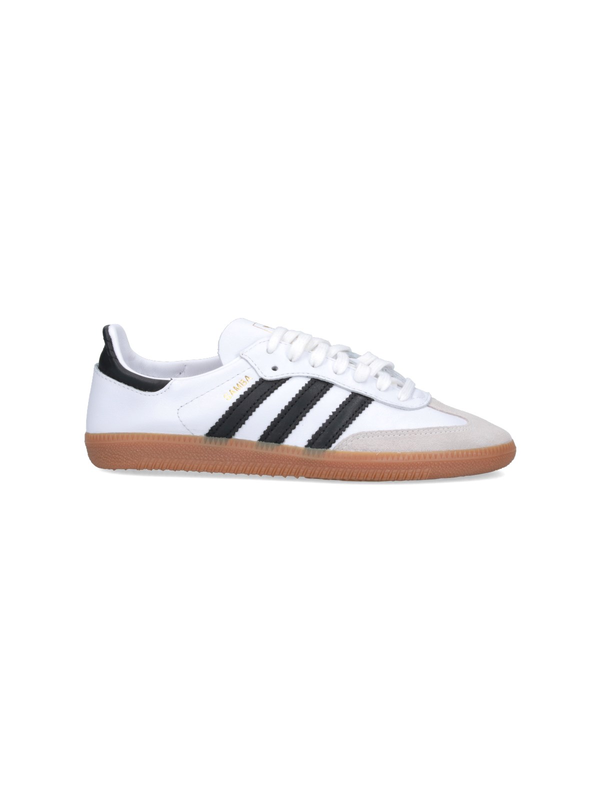 Adidas Originals Adidas Men's White Core Black Gold Me Sambae Suede And Leather Low-top Trainers In White