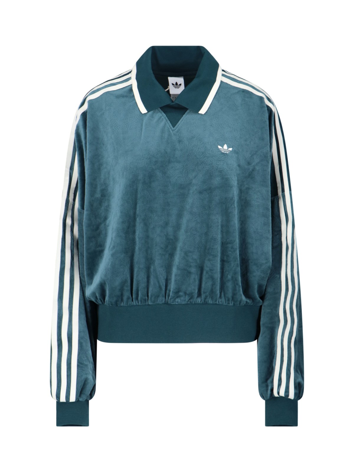 Adidas Originals Velvet Polo Shirt In Green