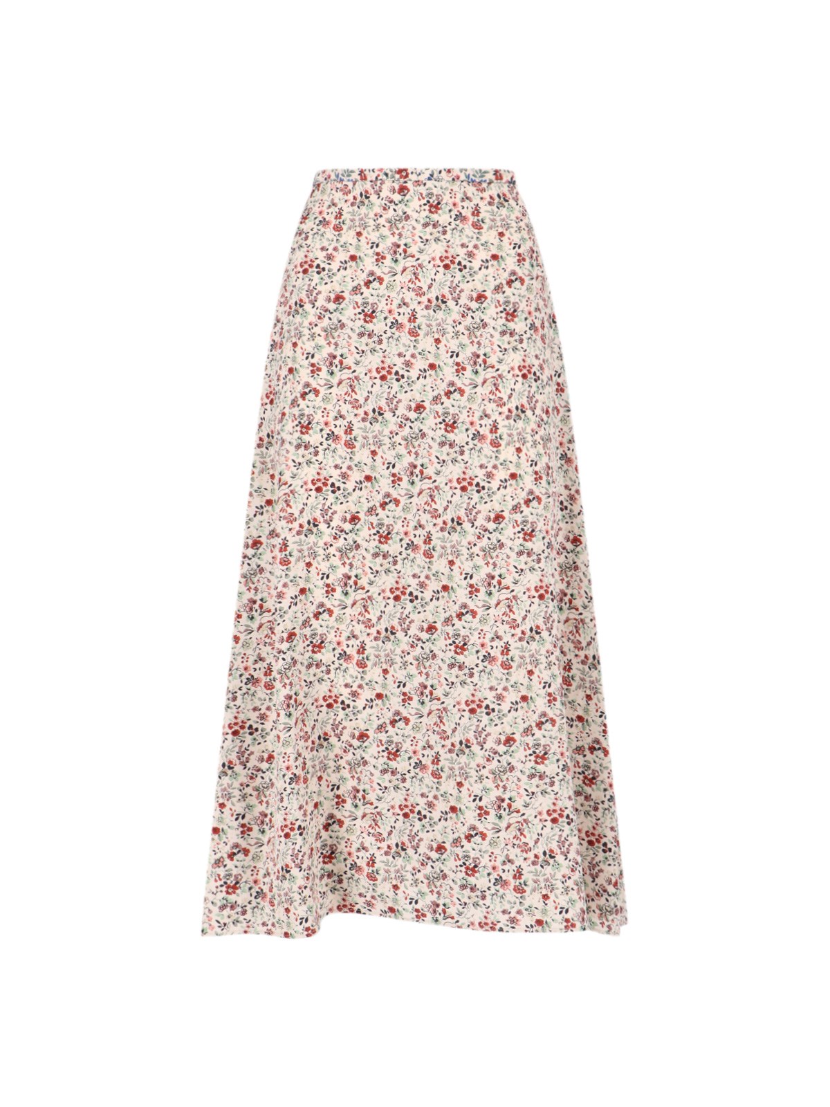 Loro Piana Silk Midi Skirt In Multi