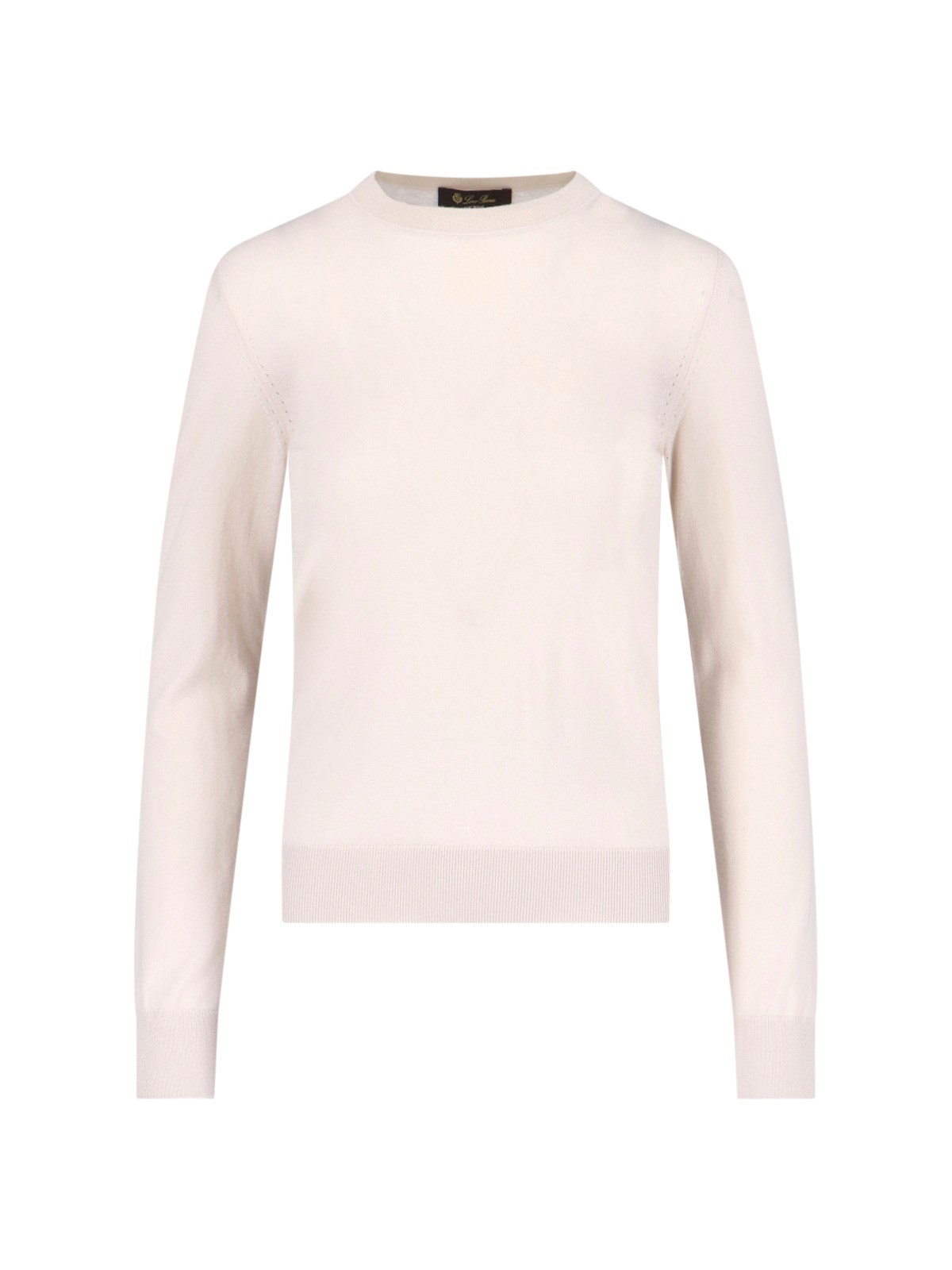 Loro Piana Crewneck Knitwear With Ribbed Cuffs And Hem In Multi