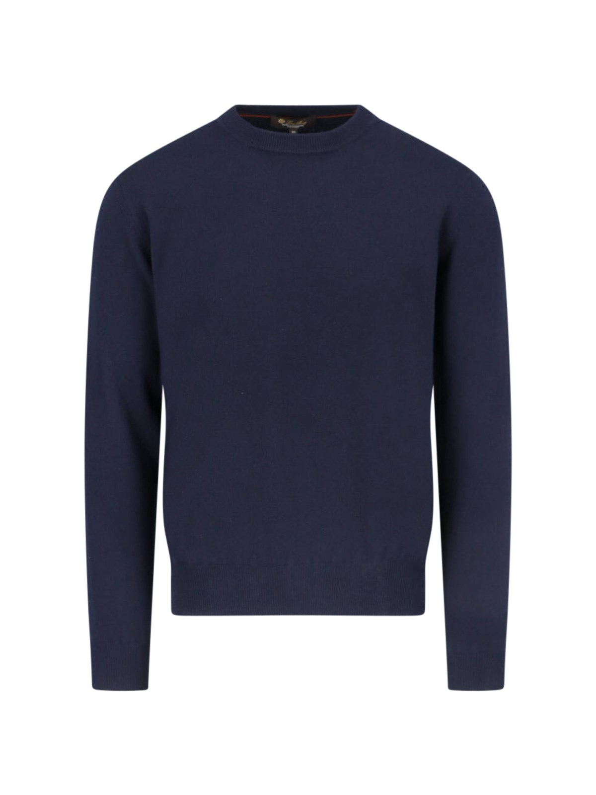 Loro Piana Ribbed Crewneck Sweater With Long Sleeves In Blue