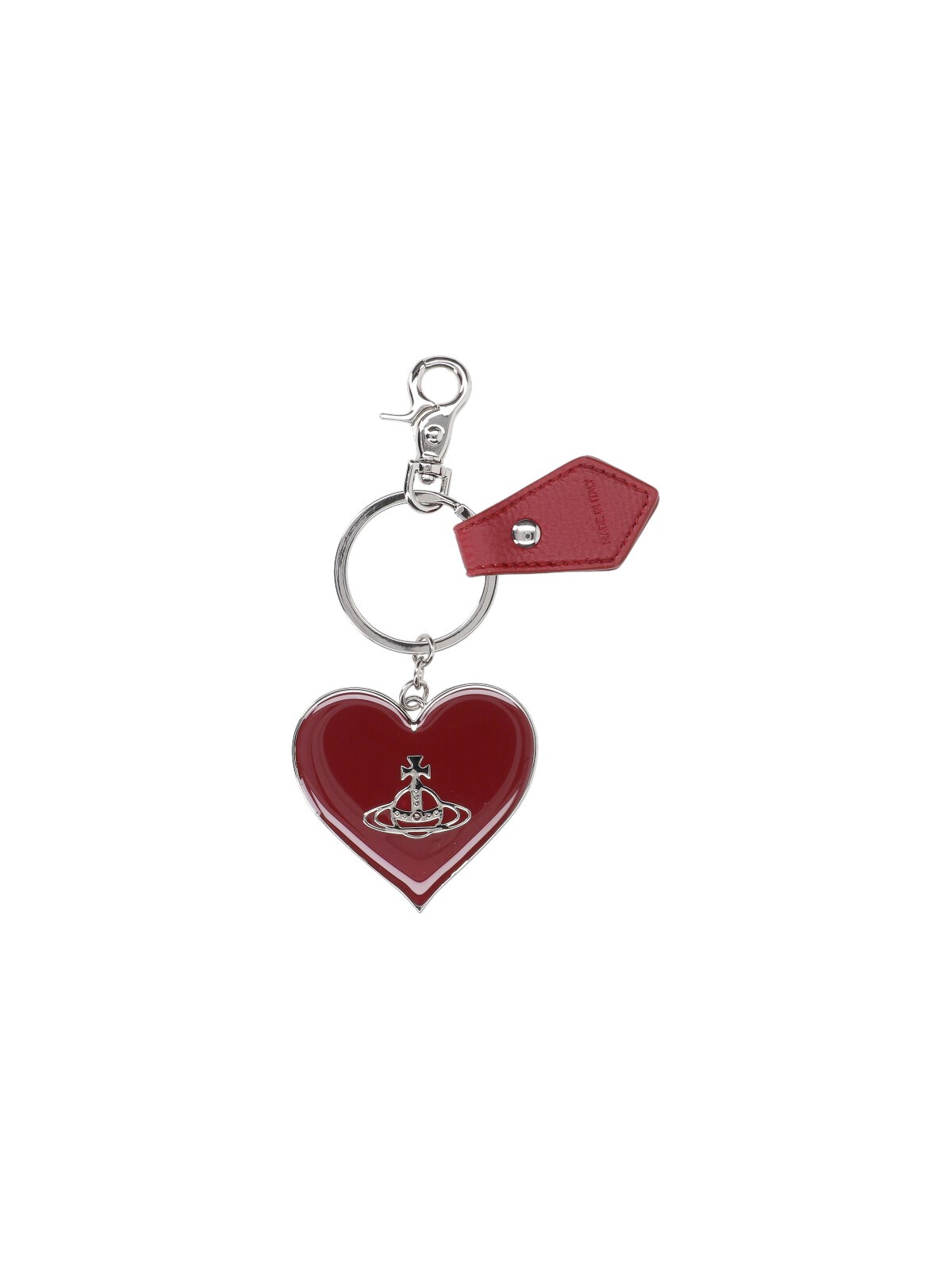 Vivienne Westwood "mirror Heart Orb" Keyring In Red