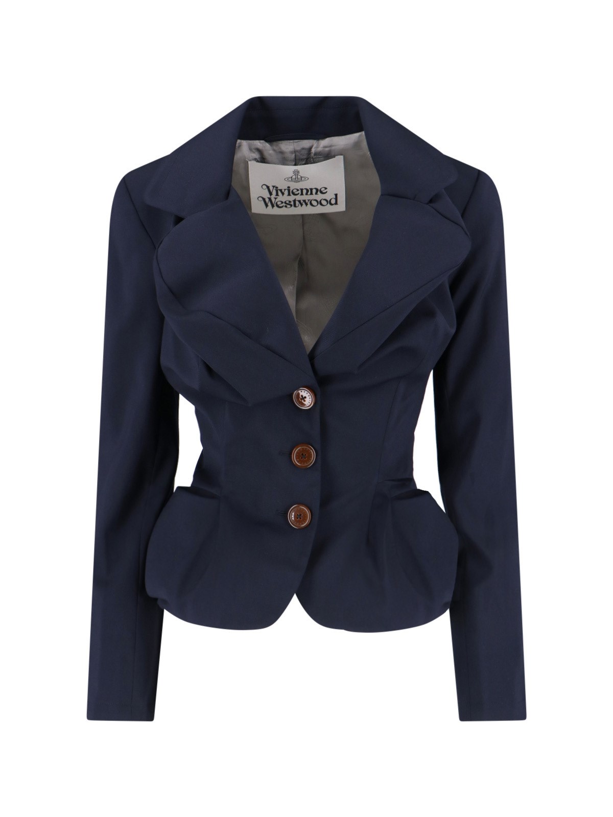 Vivienne Westwood Tailored Jacket With Buttoned Back Vent In Blue