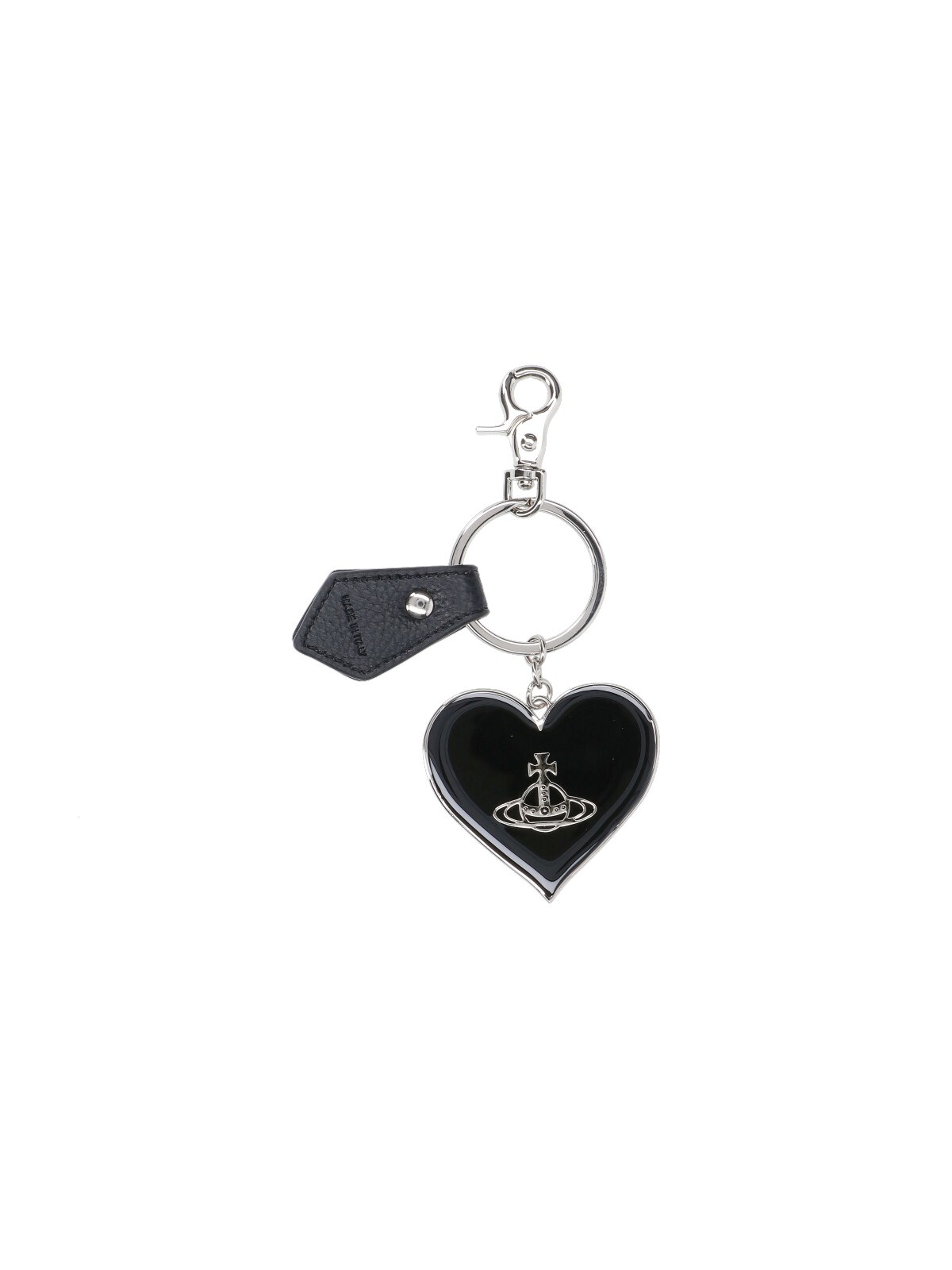 Vivienne Westwood Mirror Heart Orb Keyring Accessories In Black
