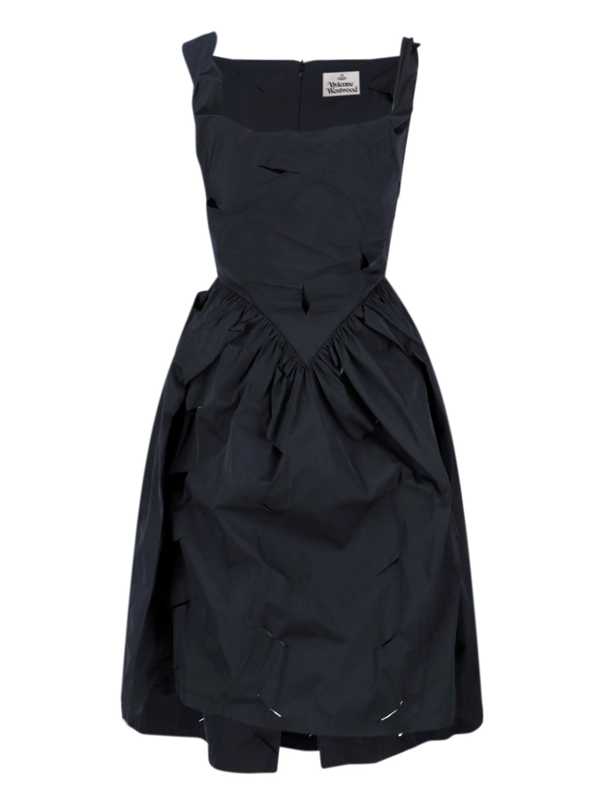 Vivienne Westwood Sleeveless Ruched Dress Cut-out Accents In Blue