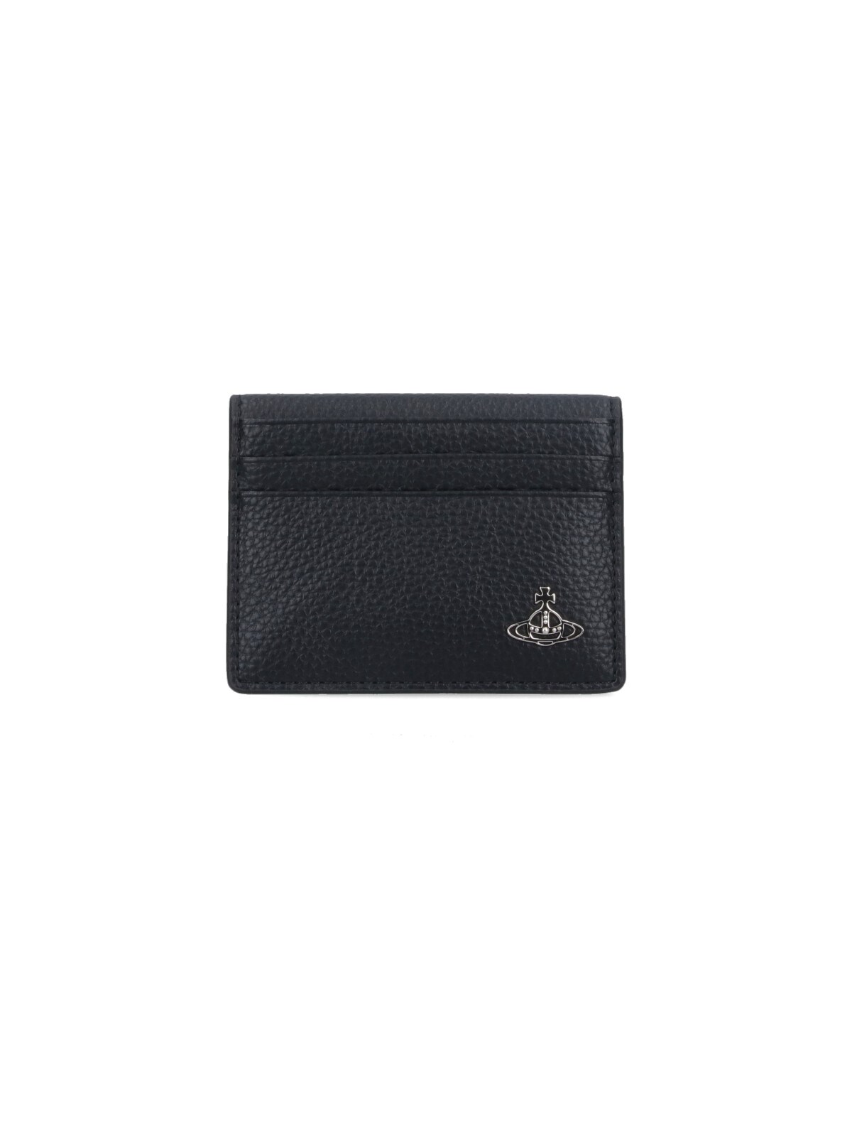 Vivienne Westwood Black Logo-plaque Faux-leather Cardholder In Black
