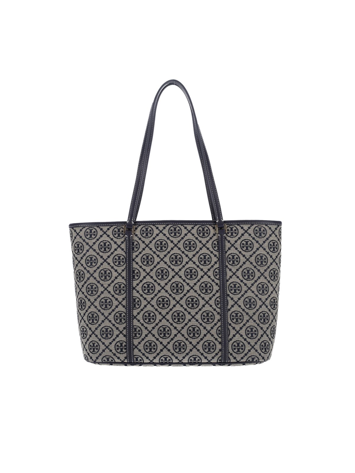 Tory Burch Embroidered Canvas T Monogram Shopping Bag