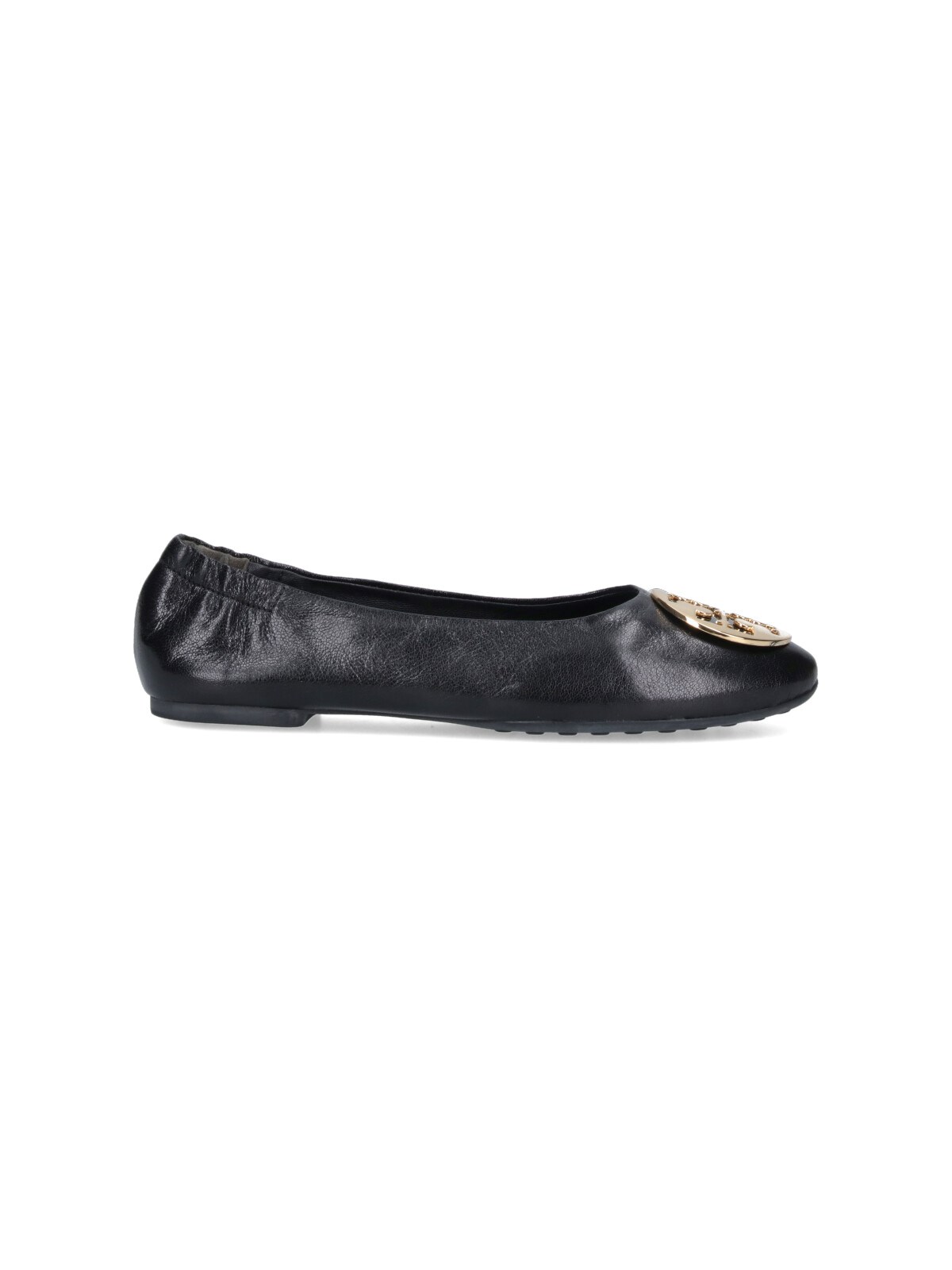 Tory Burch Claire Leather Ballet Flats In Black