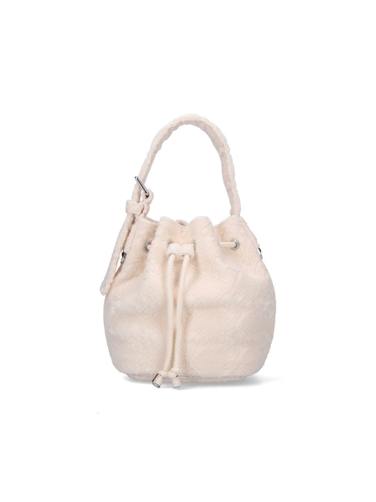 Tory Burch Textured Fabric Shoulder Bag With Adjustable Strap In White