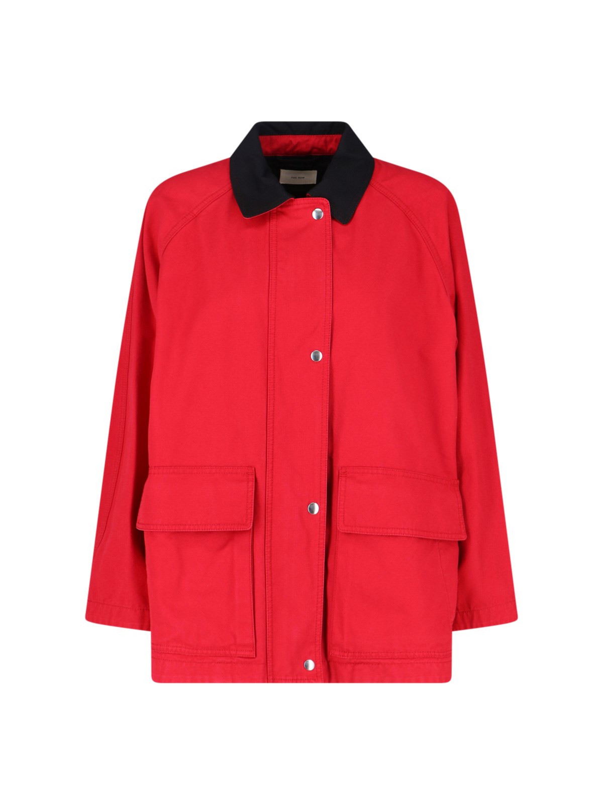 The Row Elodianna Long-sleeve Cotton Utility Jacket In Red