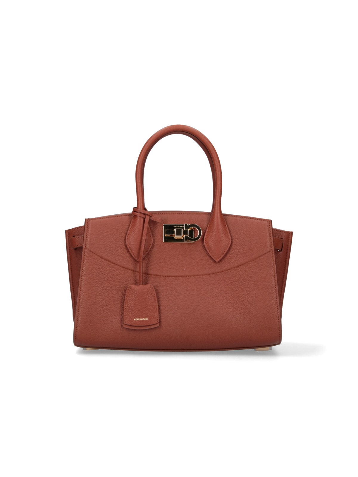 Ferragamo Medium Handbag "studio Soft" In Brown