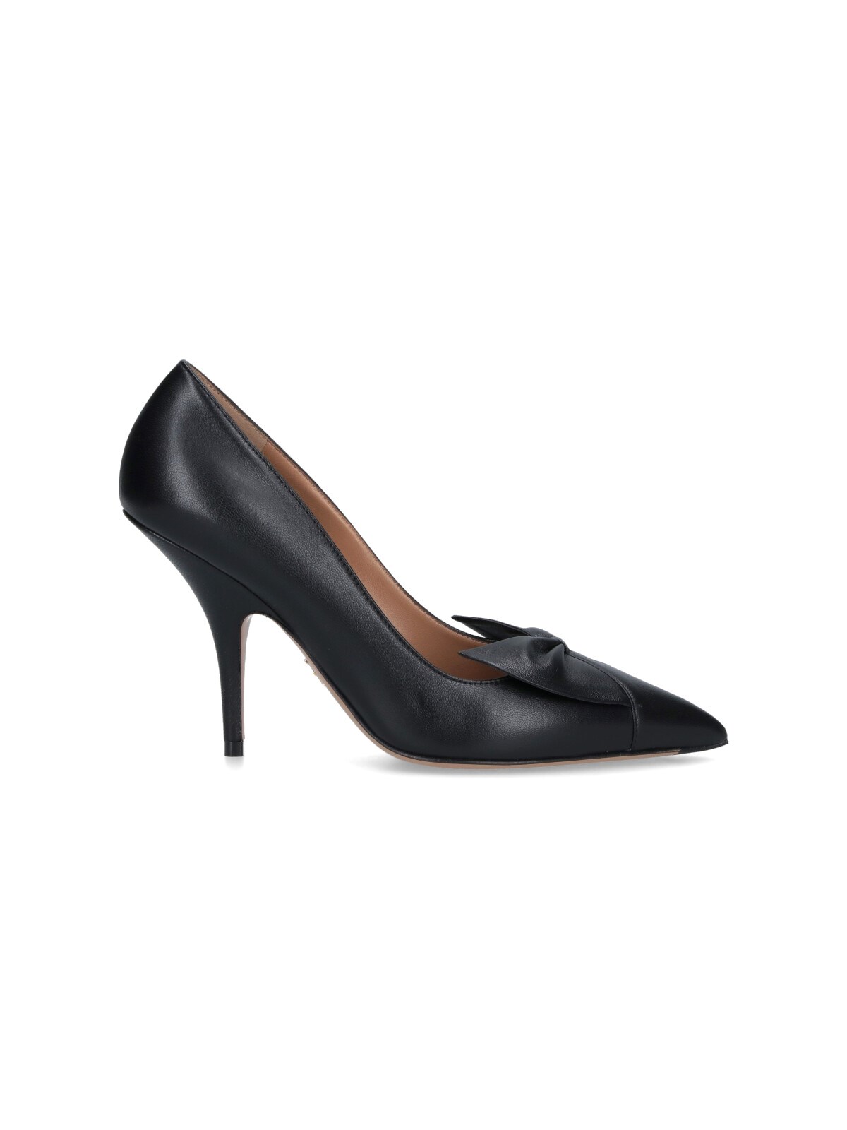 Ferragamo Stylish Pumps With Pointed Toe And Bow In Black