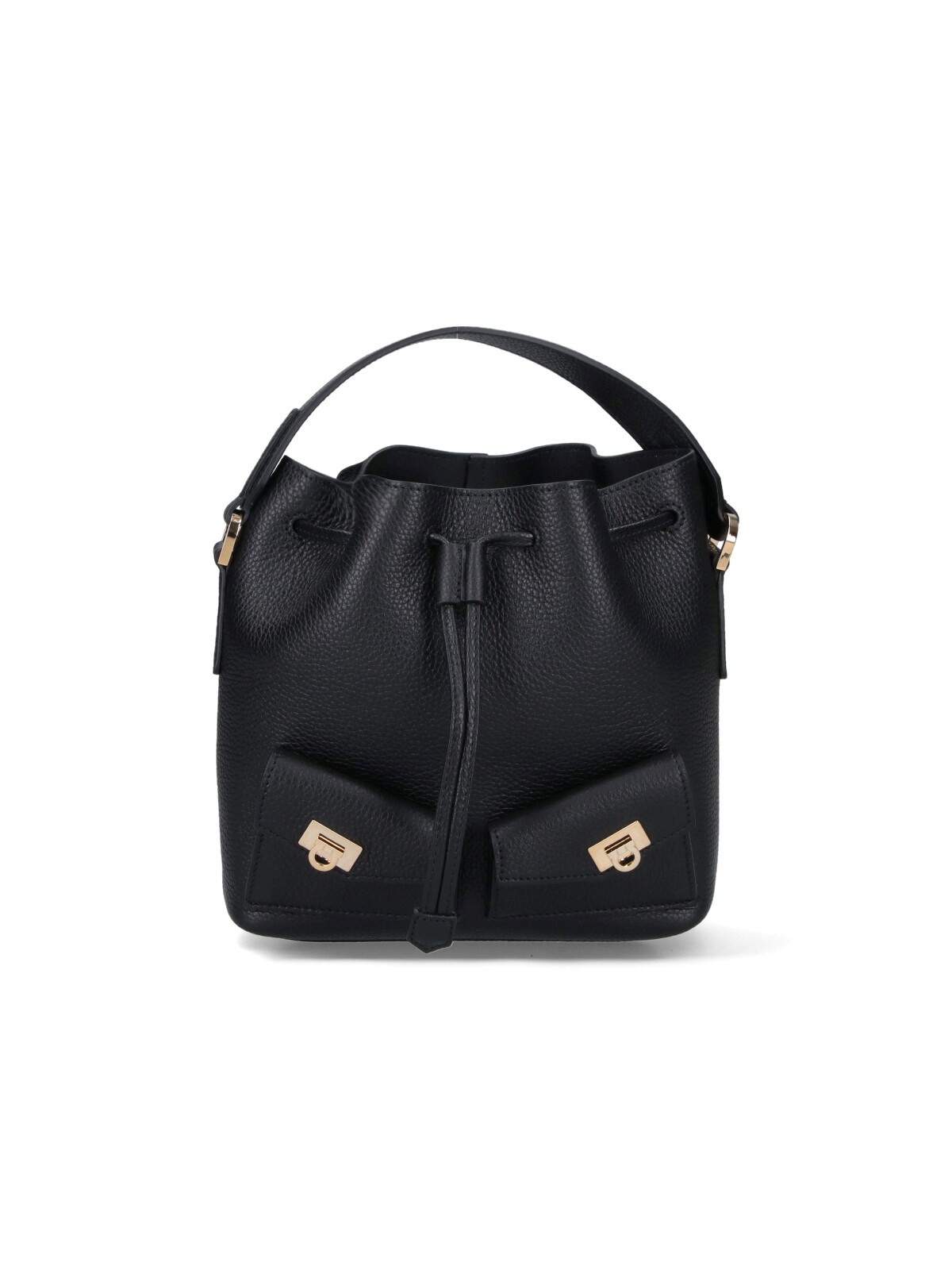 Ferragamo "hug" Mini Bucket Bag In Black