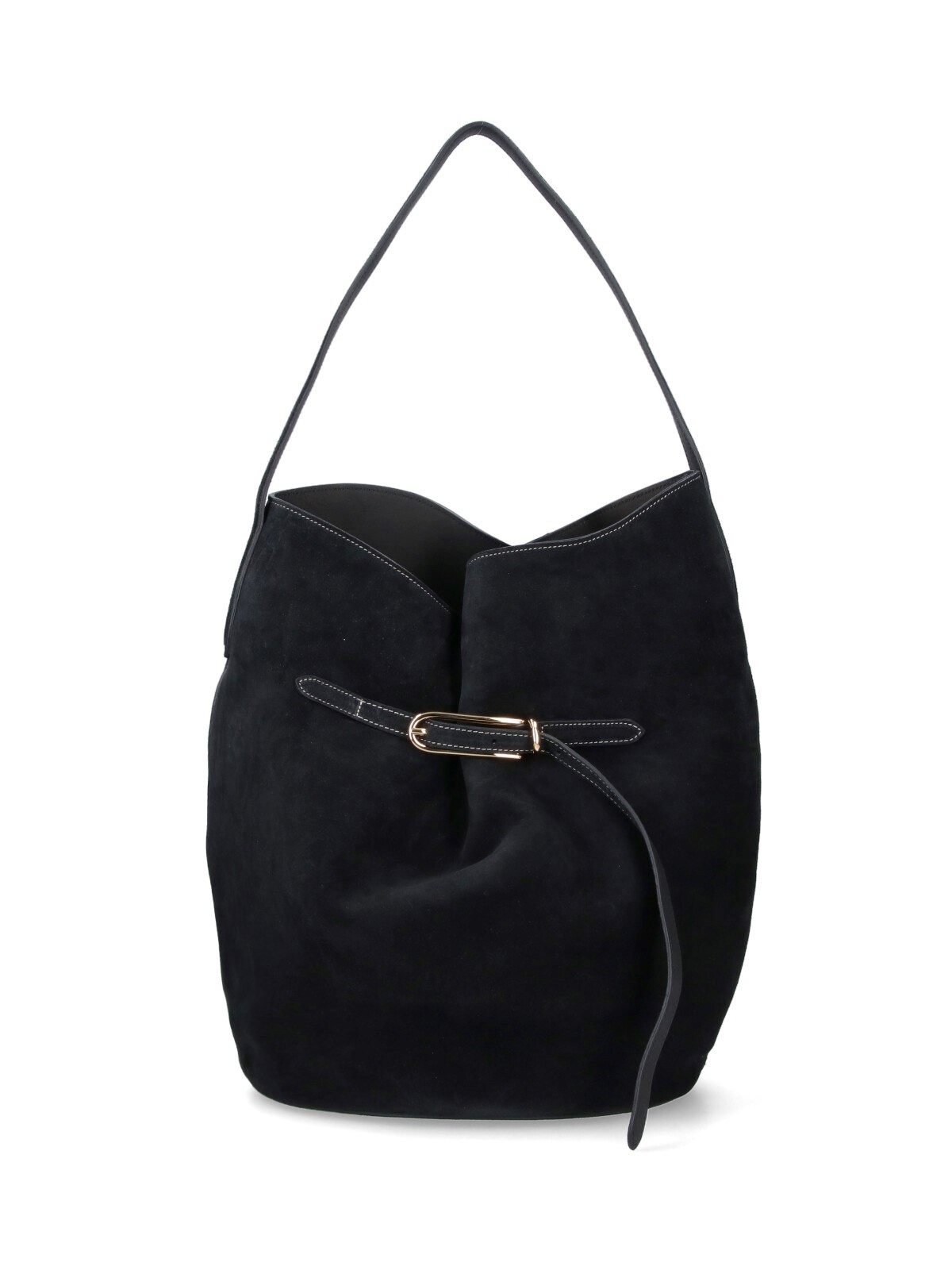 Liffner 'belted Bag' Large Bucket Bag In Black