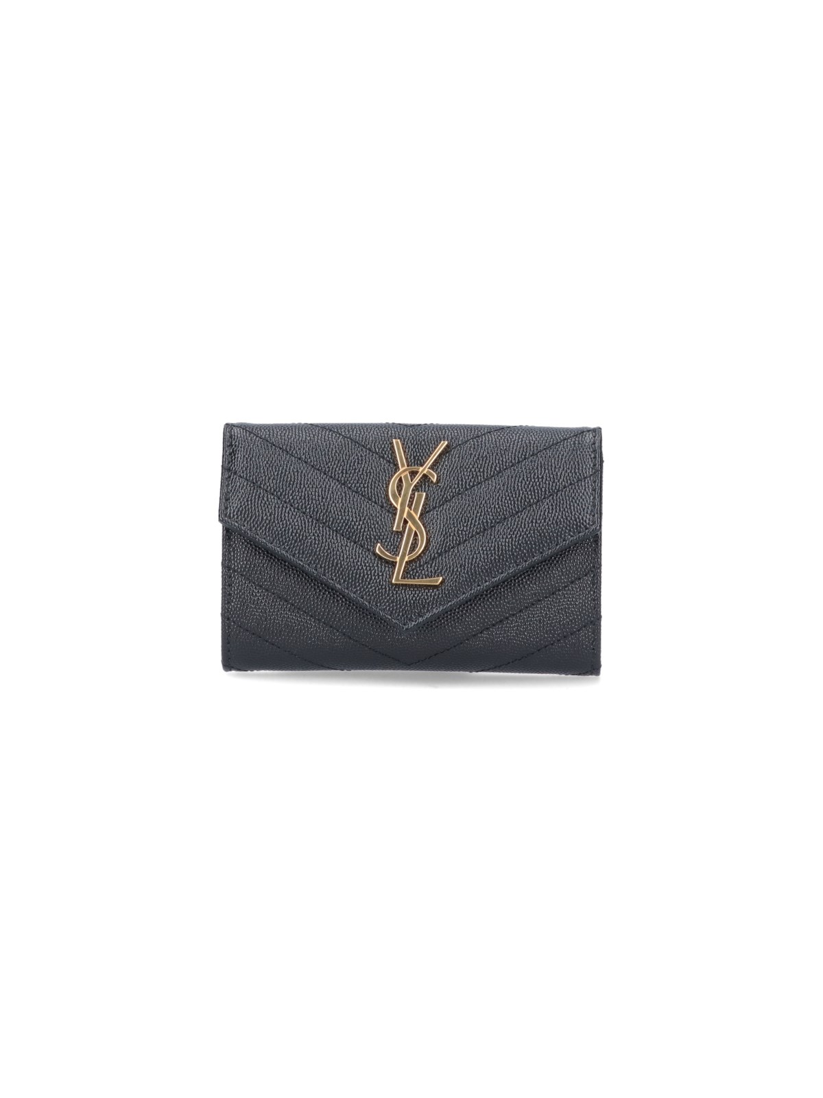 Saint Laurent "cassandre" Small Wallet In Black