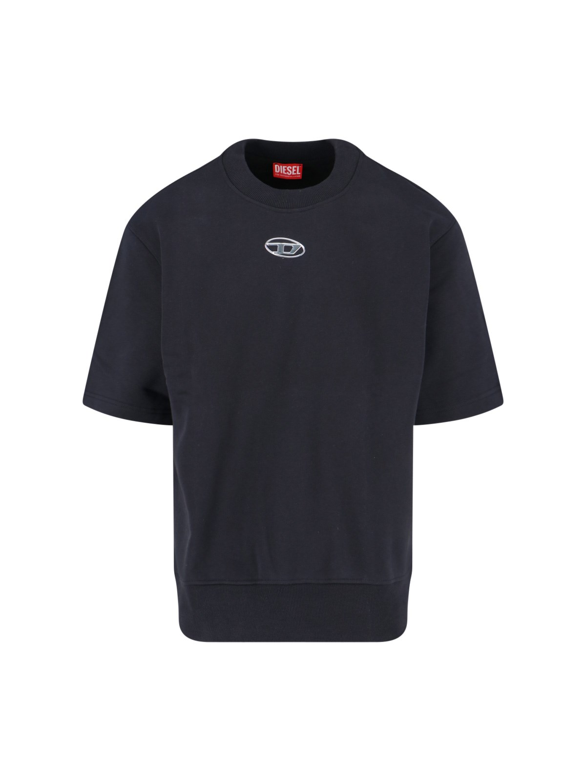 Diesel S-cooling Biologic Cotton Sweatshirt With Metal Oval-d Logo