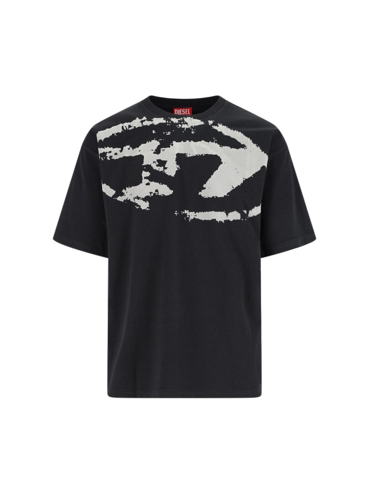 【DIESEL】T-Boxt-N14 Men's T-shirt with distressed flocked logo | Black | Diesel