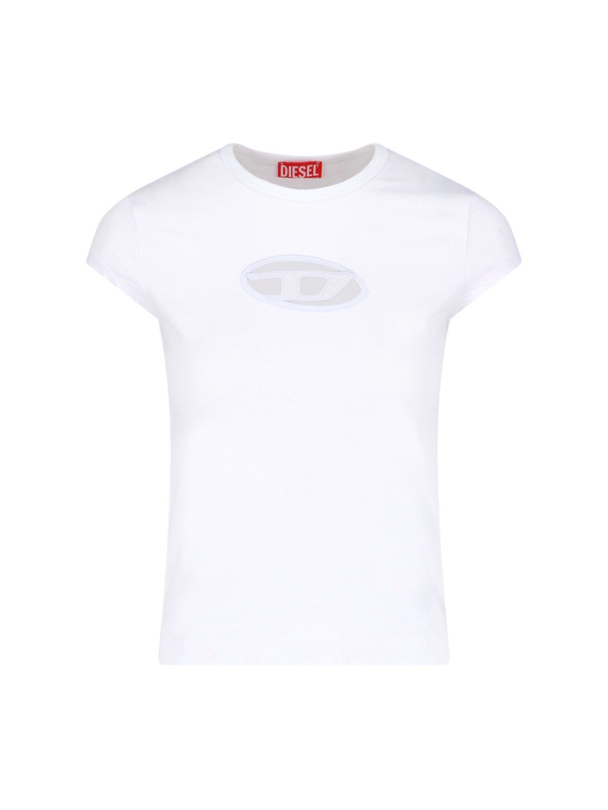 Diesel Angie T-shirt With Peekaboo Logo In White