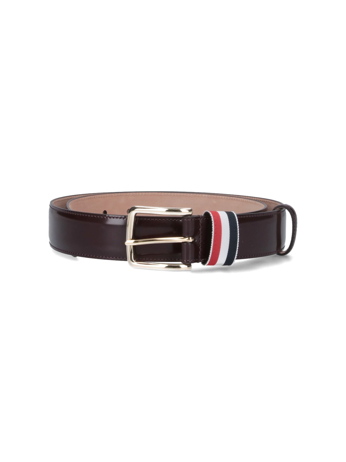Thom Browne Striped Belt With Adjustable Fit And Gold-tone Buckle