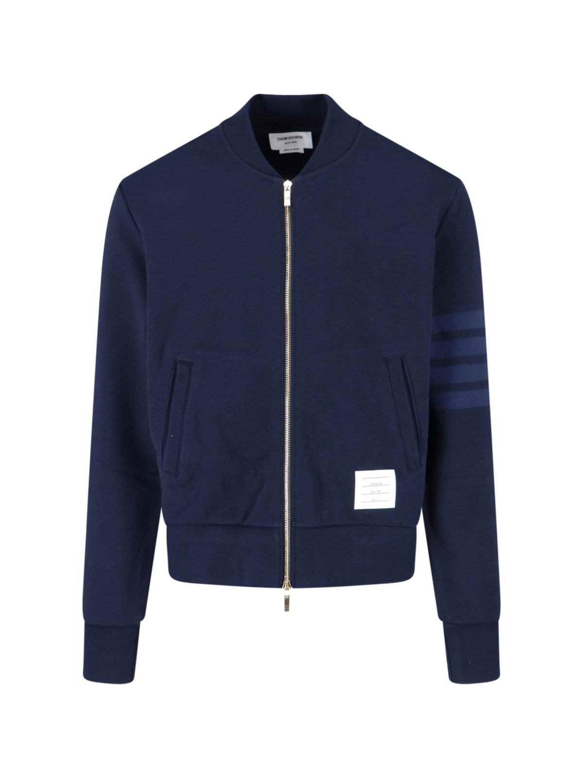 Thom Browne Four-stripe Bomber Jacket In Blue