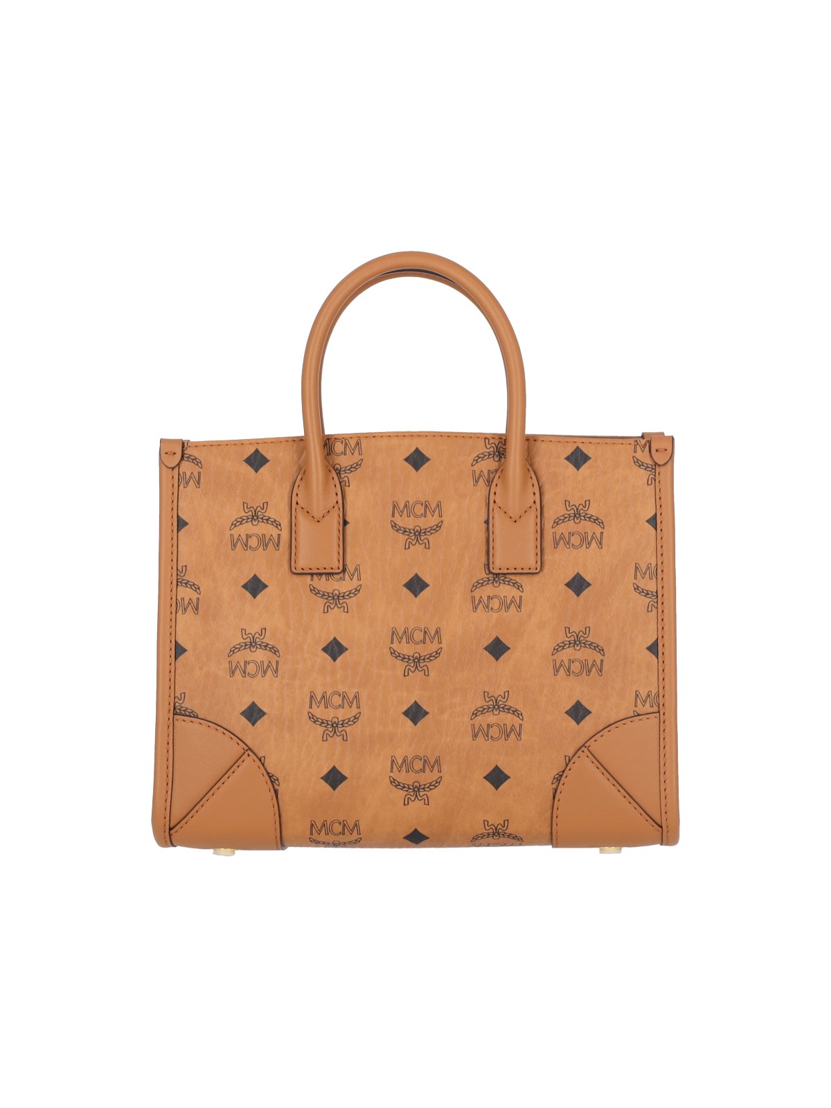 Mcm Structured Monogram Print Tote Bag