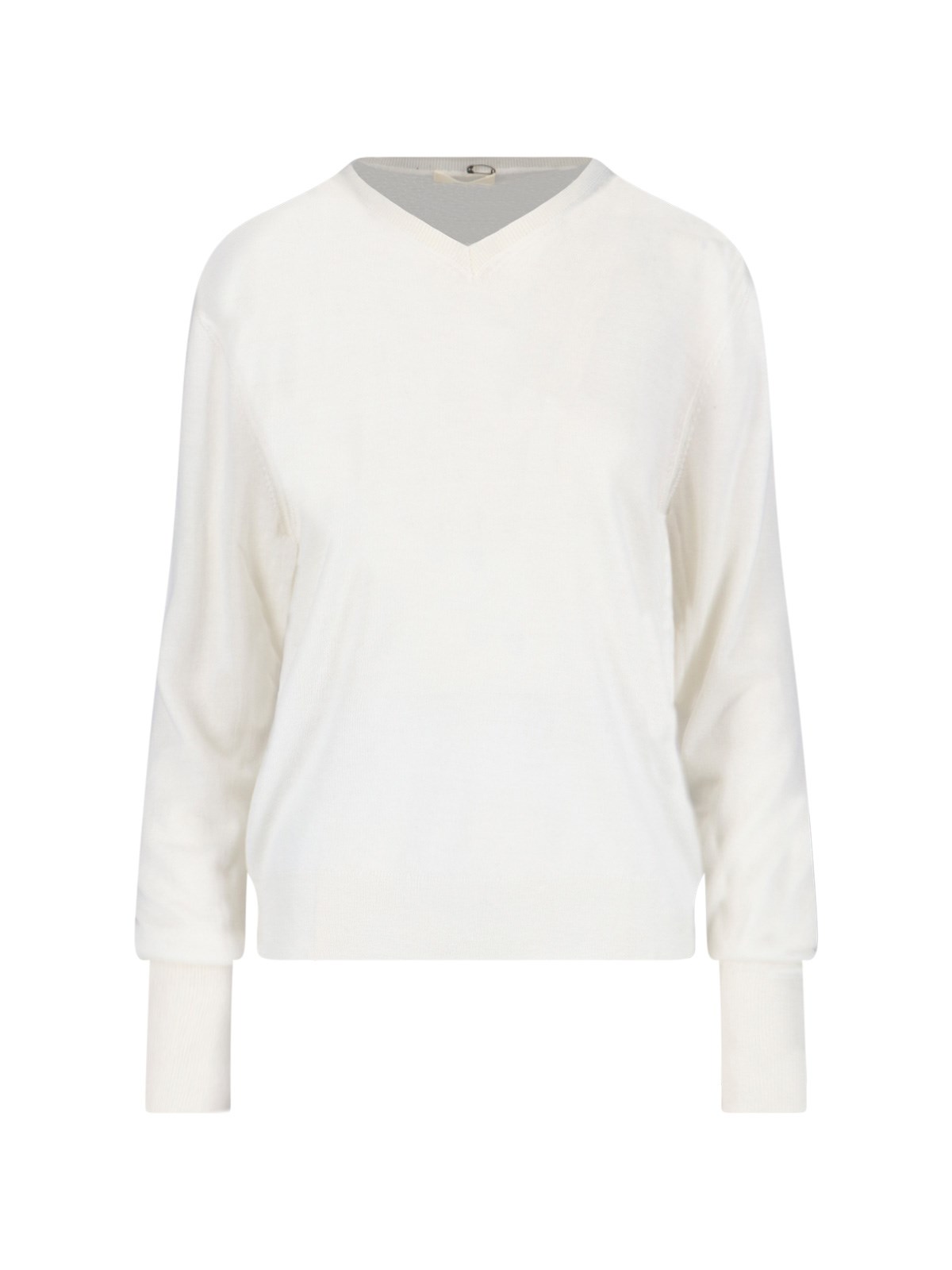 Ma'ry'ya Virgin Wool And Silk Blend Sweater In White