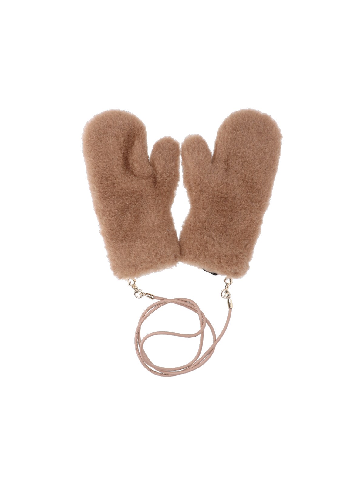 Max Mara Teddy Gloves In Brown