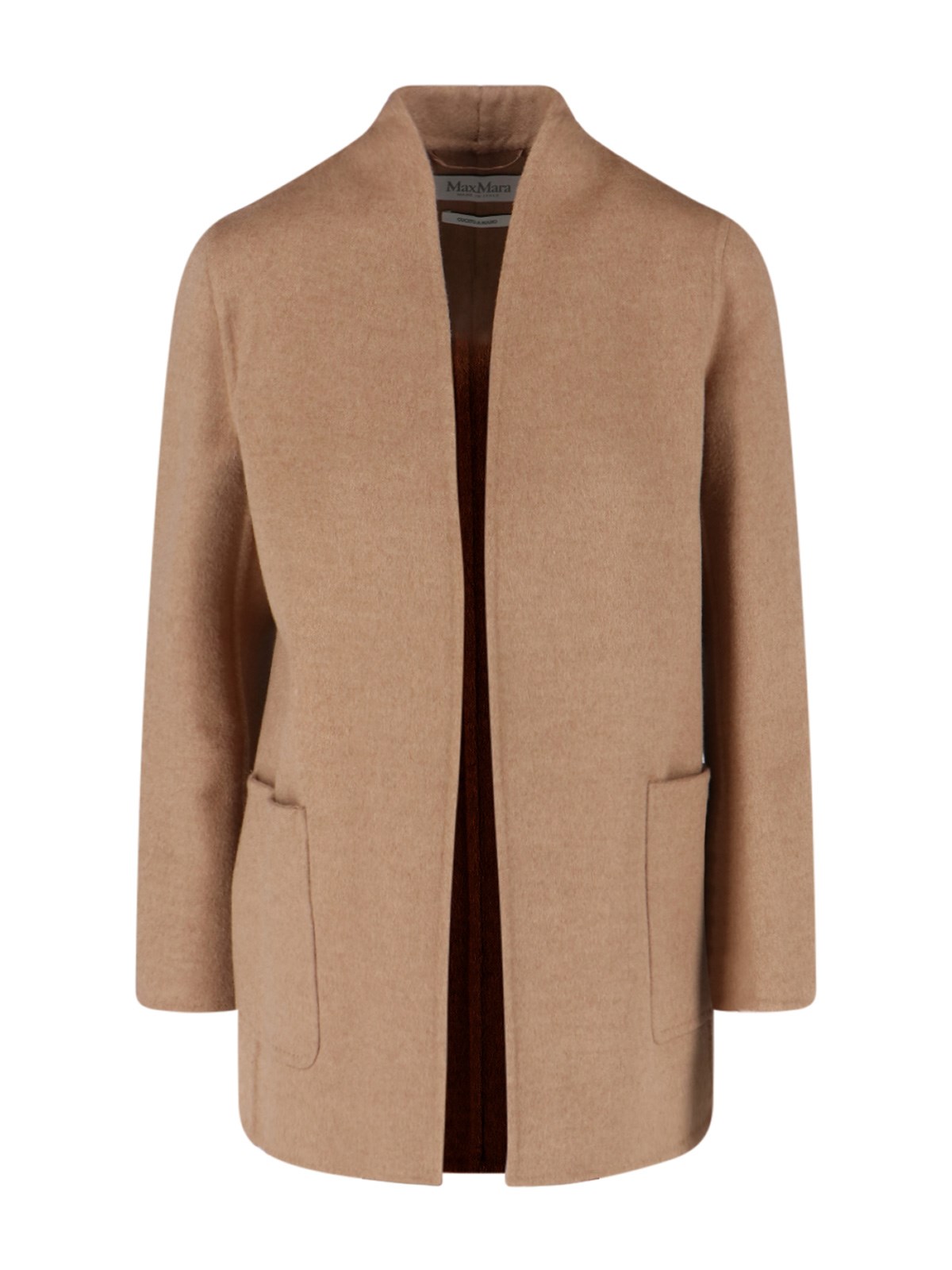 Max Mara Camel Wool Coat In Brown