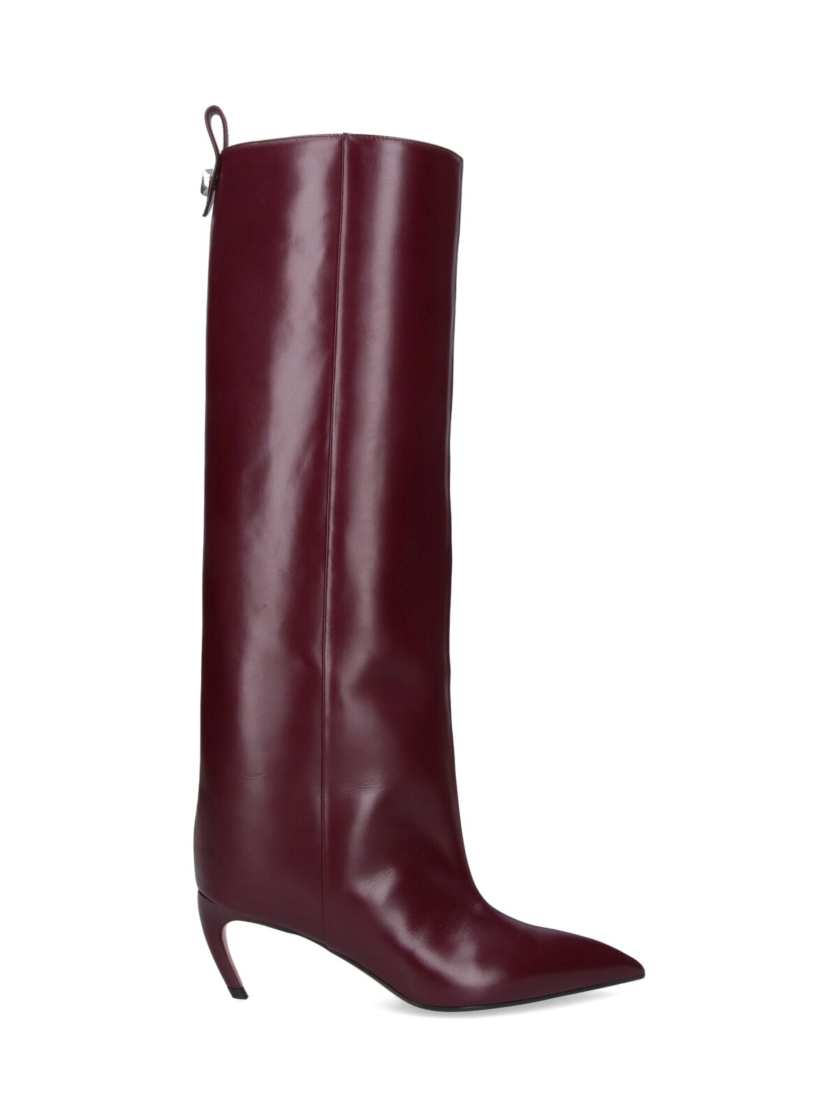 Attico 65mm Lea Pointed-toe Leather Boots In Brown