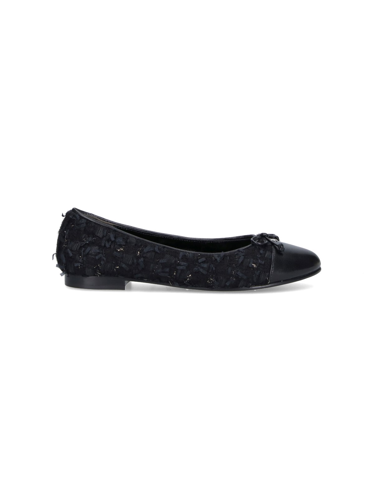 Tory Burch Tweed Ballet Flats In Wool Blend In Black