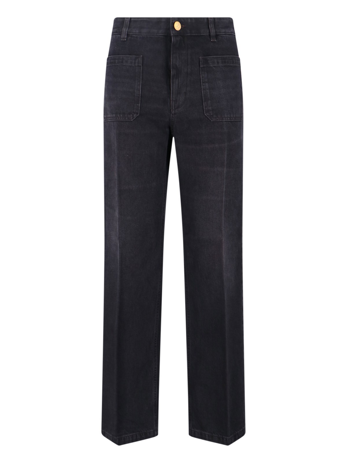 Seafarer Straight Cut Black Jeans With Five-pocket Design In Black