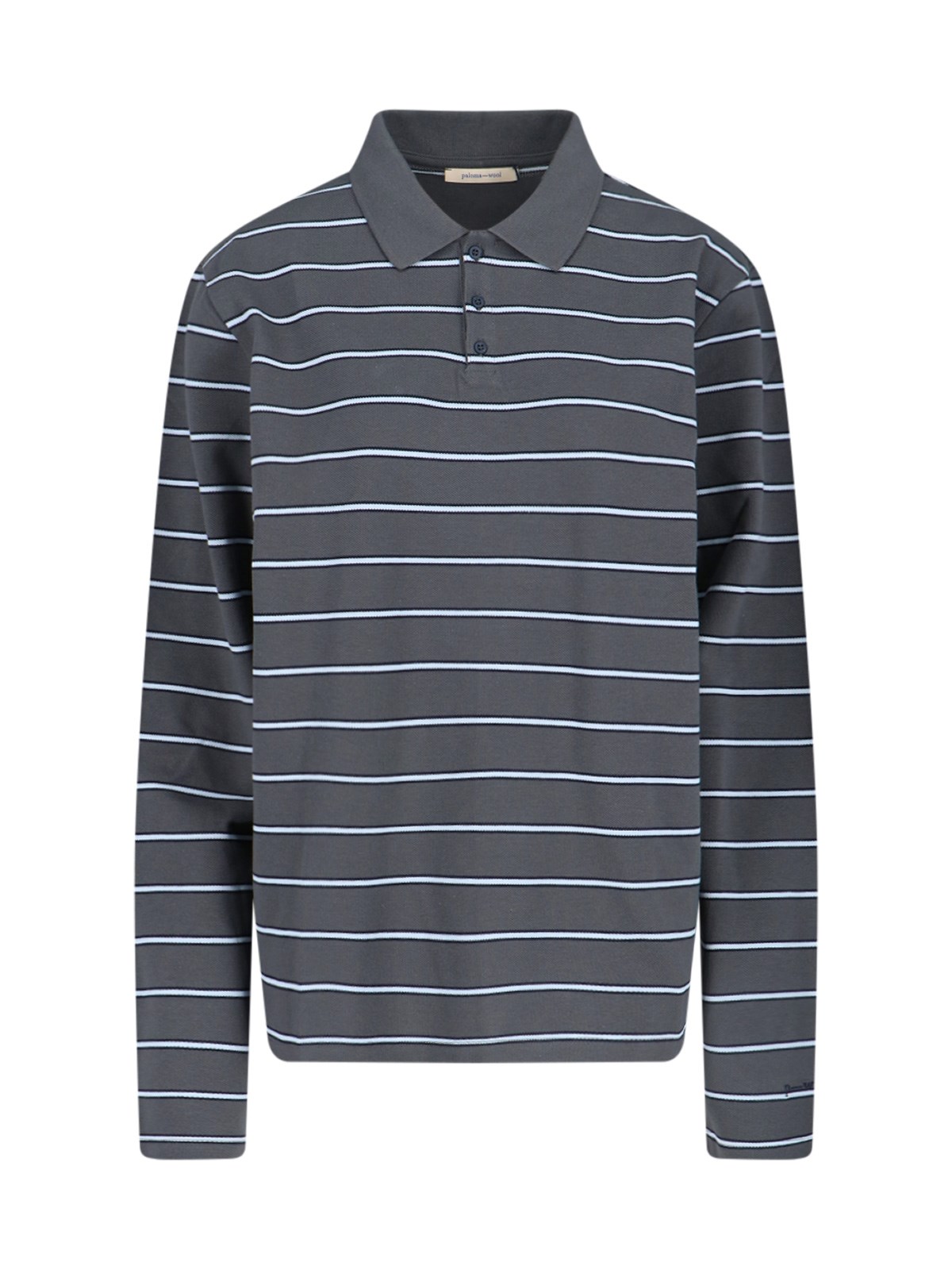 Paloma Wool Striped Long-sleeved Polo Shirt In Blue