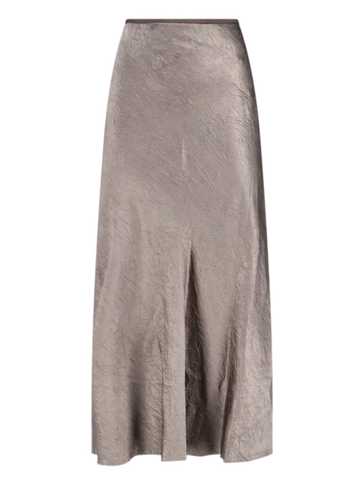 Maison Margiela Womens Taupe Crinkled-texture Regular-fit Woven Midi Skirt In Neutral