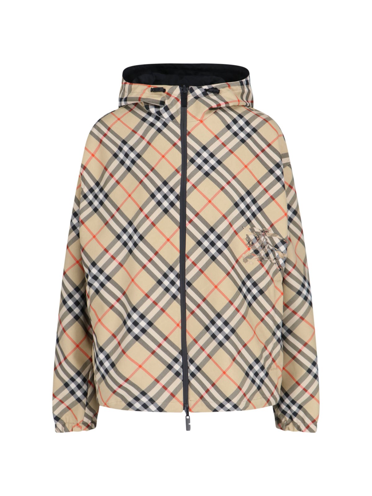 Burberry Vintage Check Reversible Zip-front Hooded Jacket In