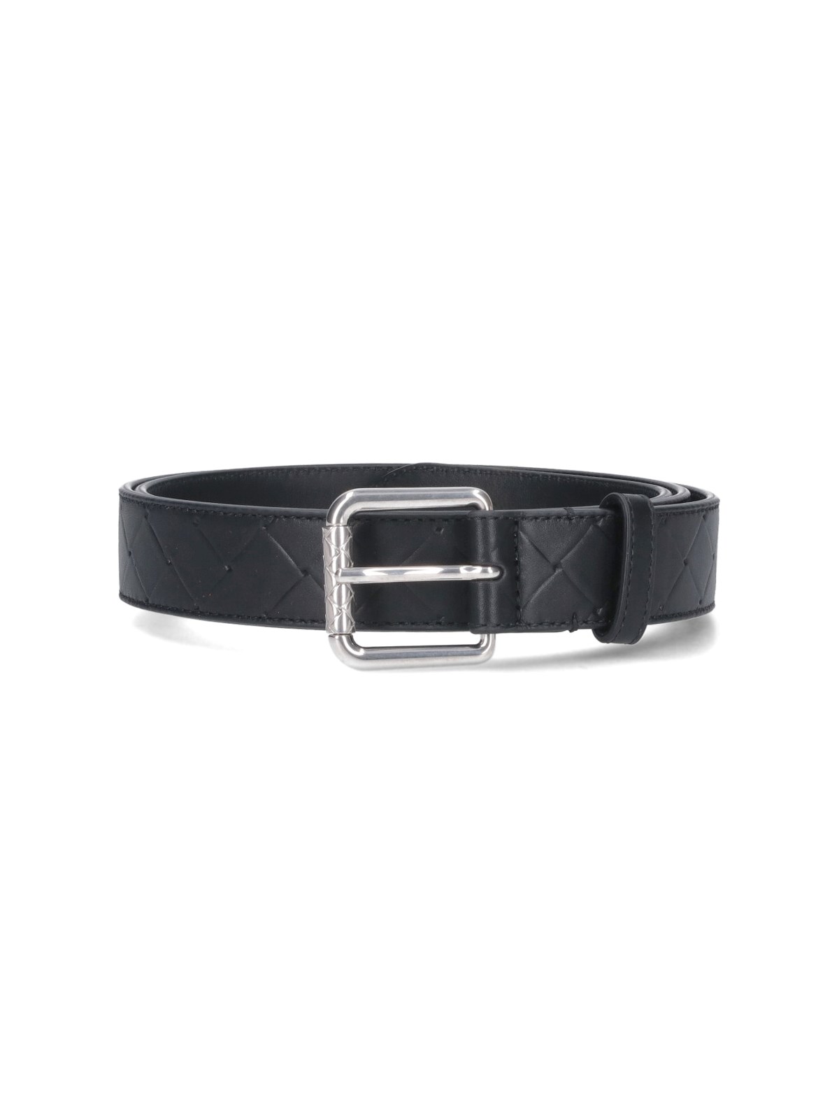 Bottega Veneta Woven Belt In Black