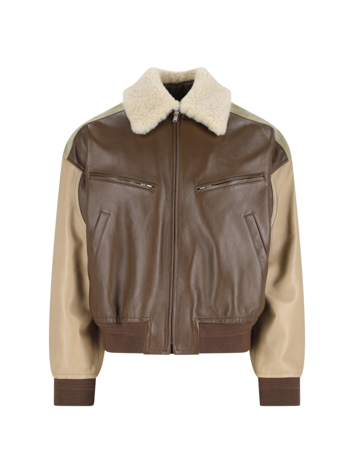 Bottega Veneta Multicolor Leather Bomber Jacket In Multi