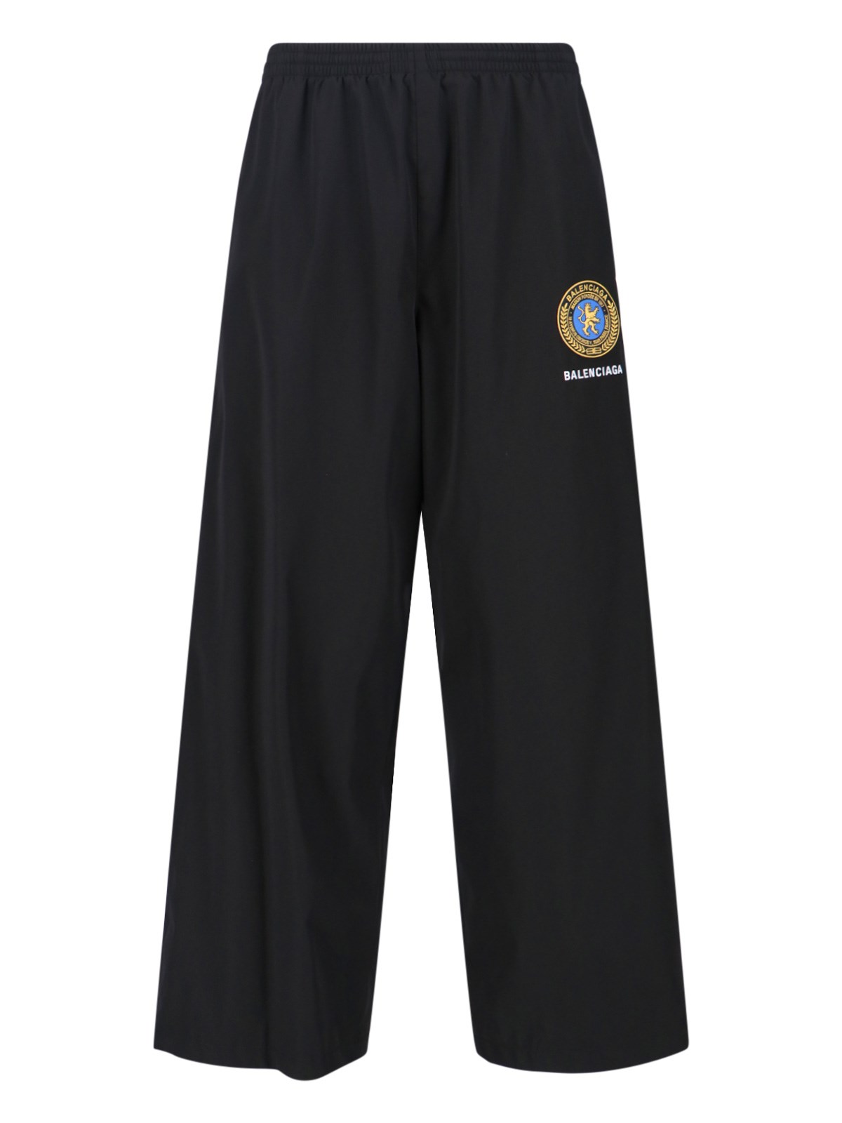 Balenciaga Logo-embroidered Elastic-waistband Trousers In Black