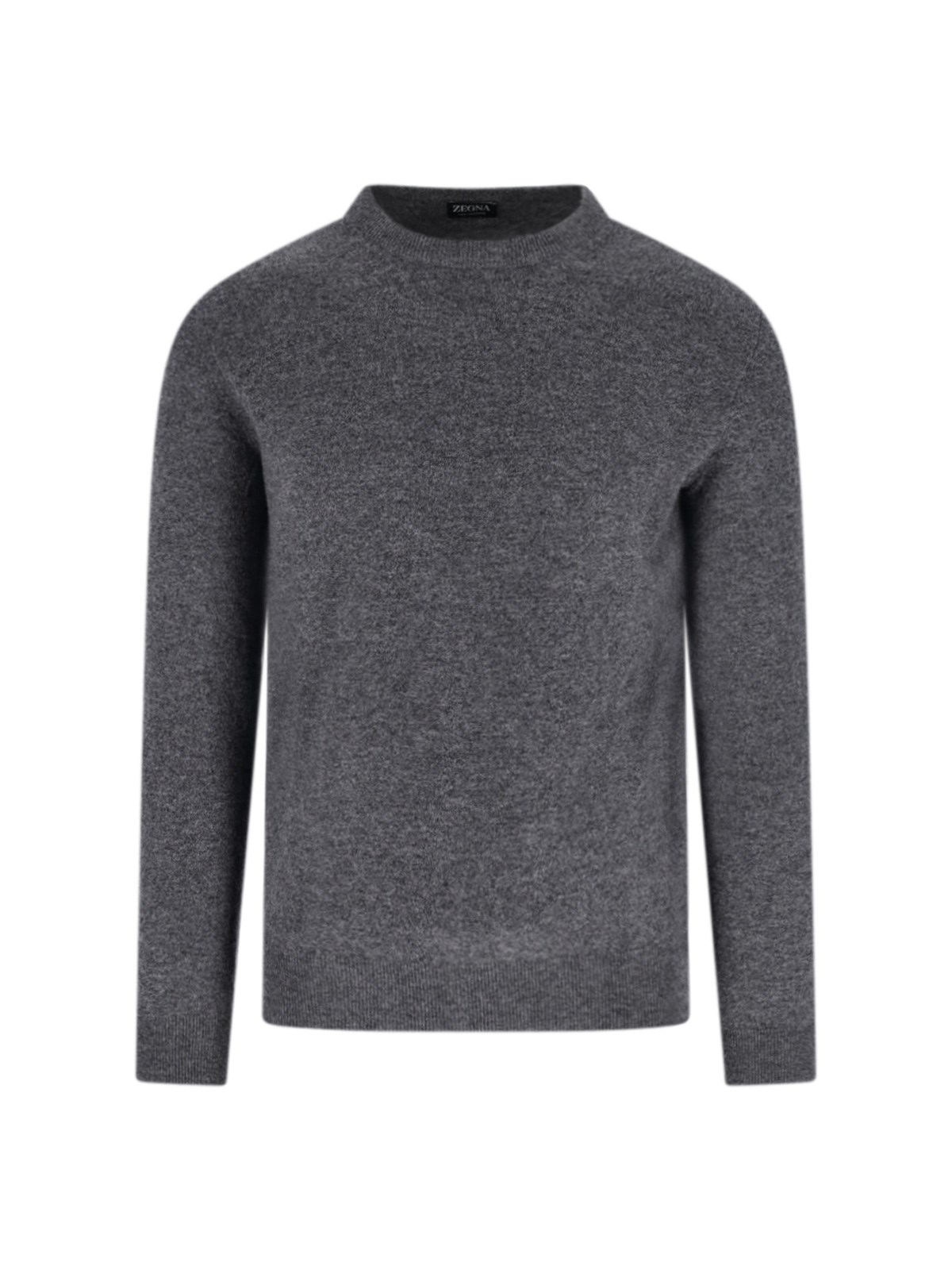 Zegna Soft Texture Long Sleeve Crew Neck Sweater In Gray
