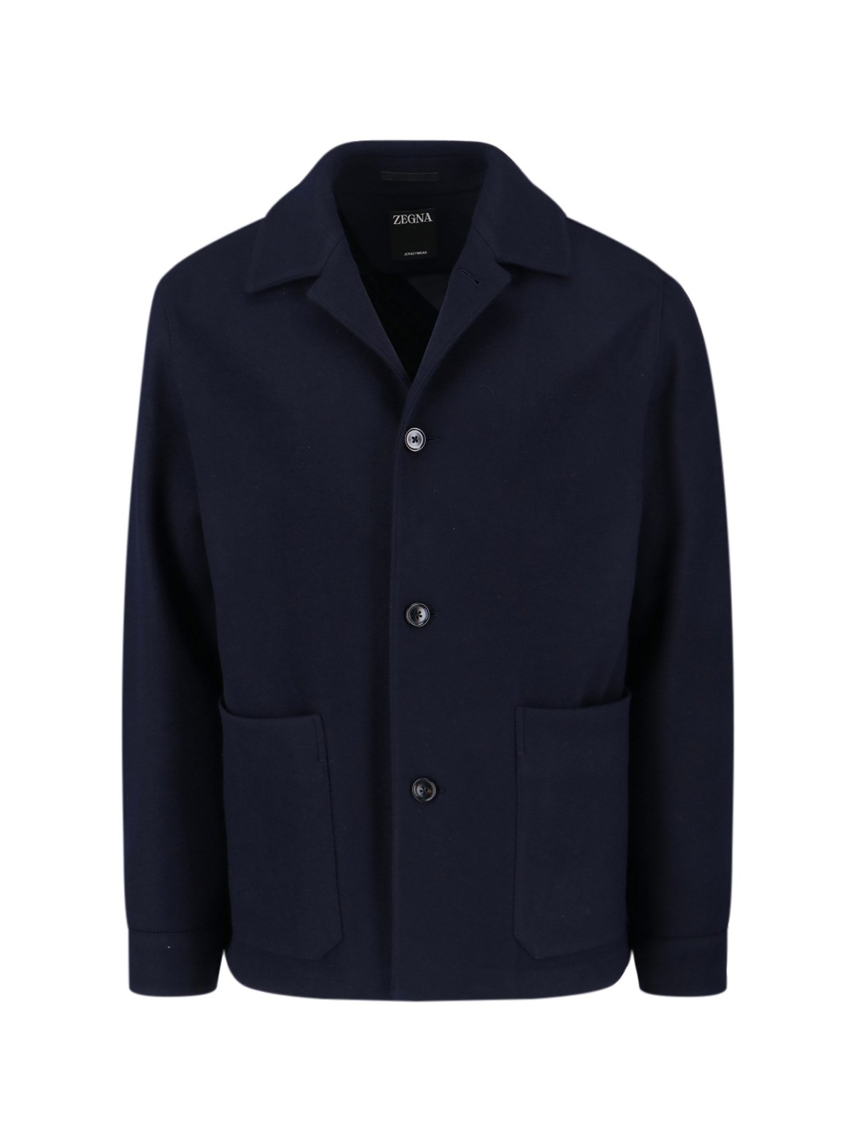 Zegna Wool And Cashmere Blend Shirt Jacket In Blue