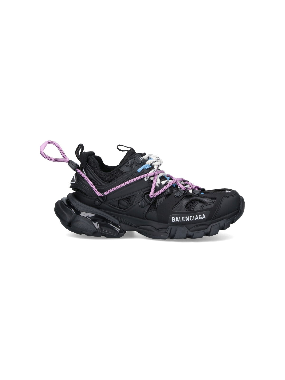 Balenciaga Black Mesh And Rubber Track Trail Laces Sneakers In Black