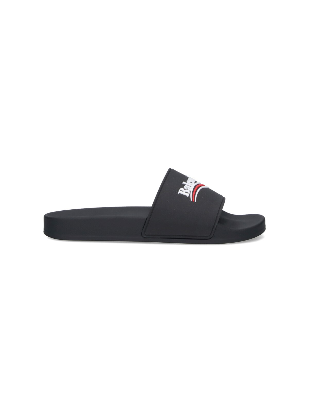 Balenciaga Slide Sandals With Open Toe And Flat Sole In Black