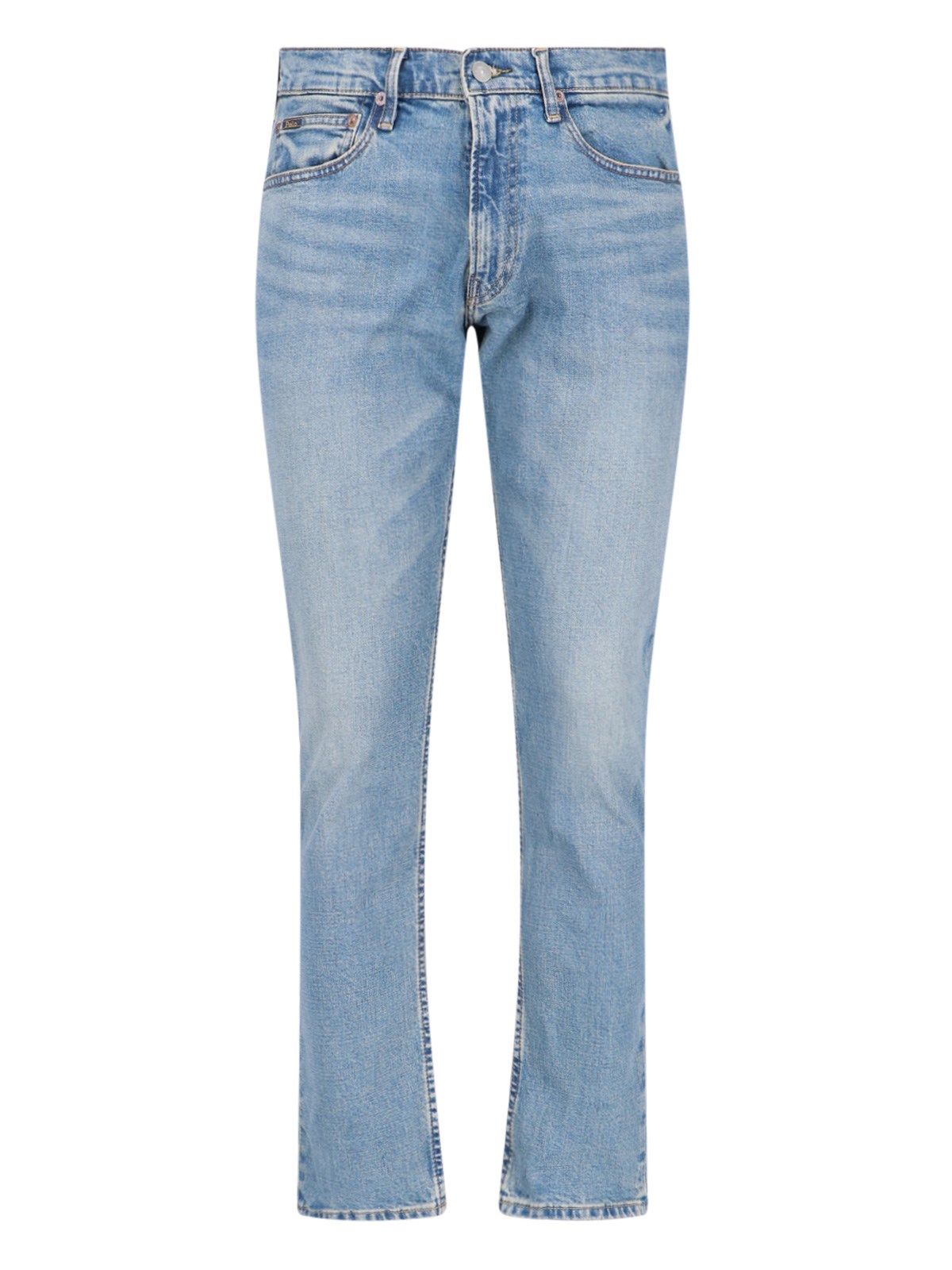 Polo Ralph Lauren Straight Trousers Belt Loops Five Pockets In Blue